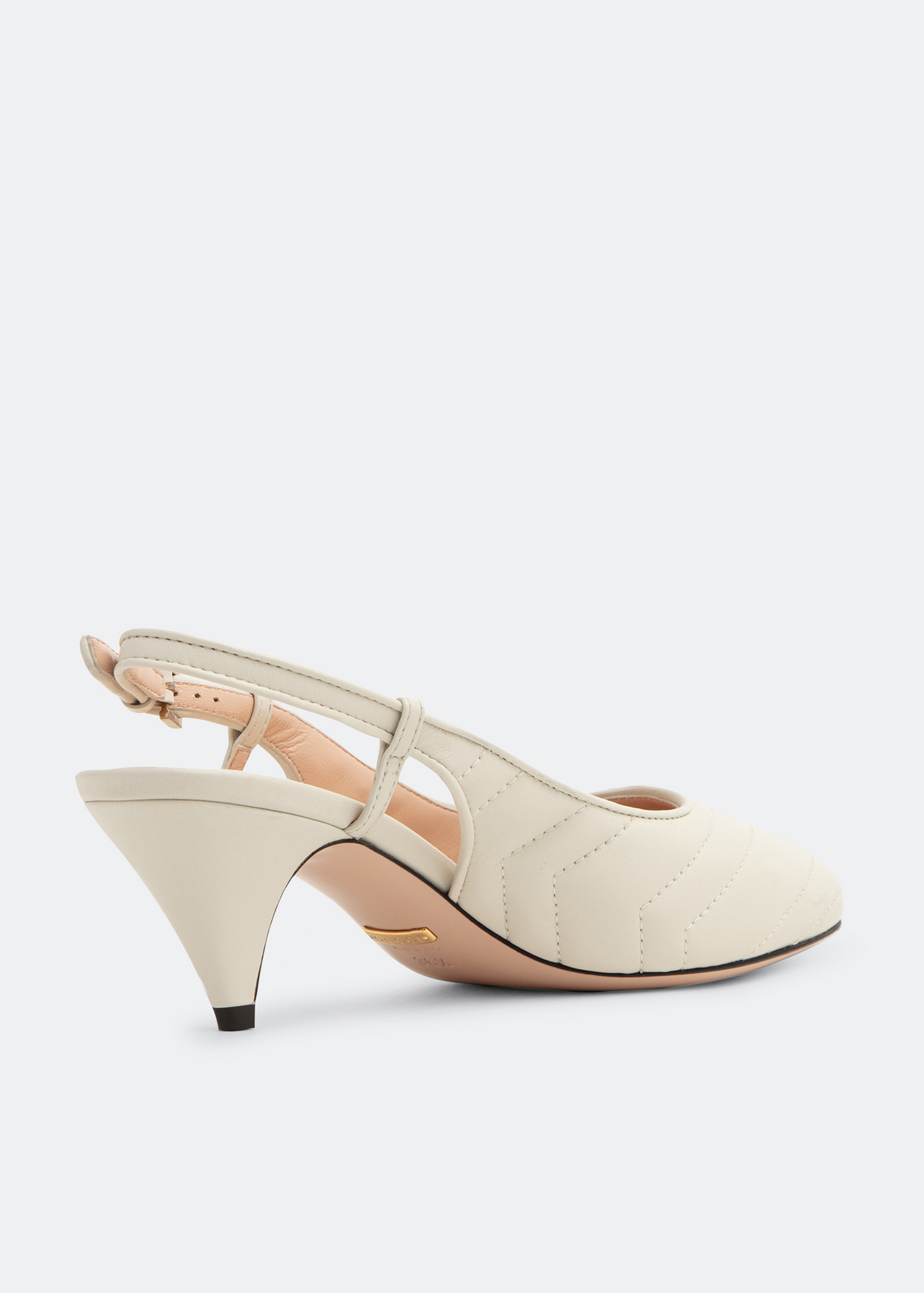 

Matelassé slingback pumps, White