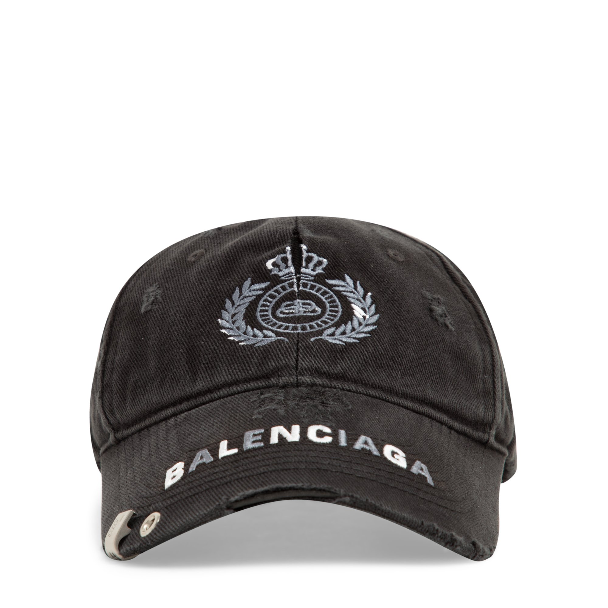Balenciaga BB Destroyed Piercing cap for Women - Black in