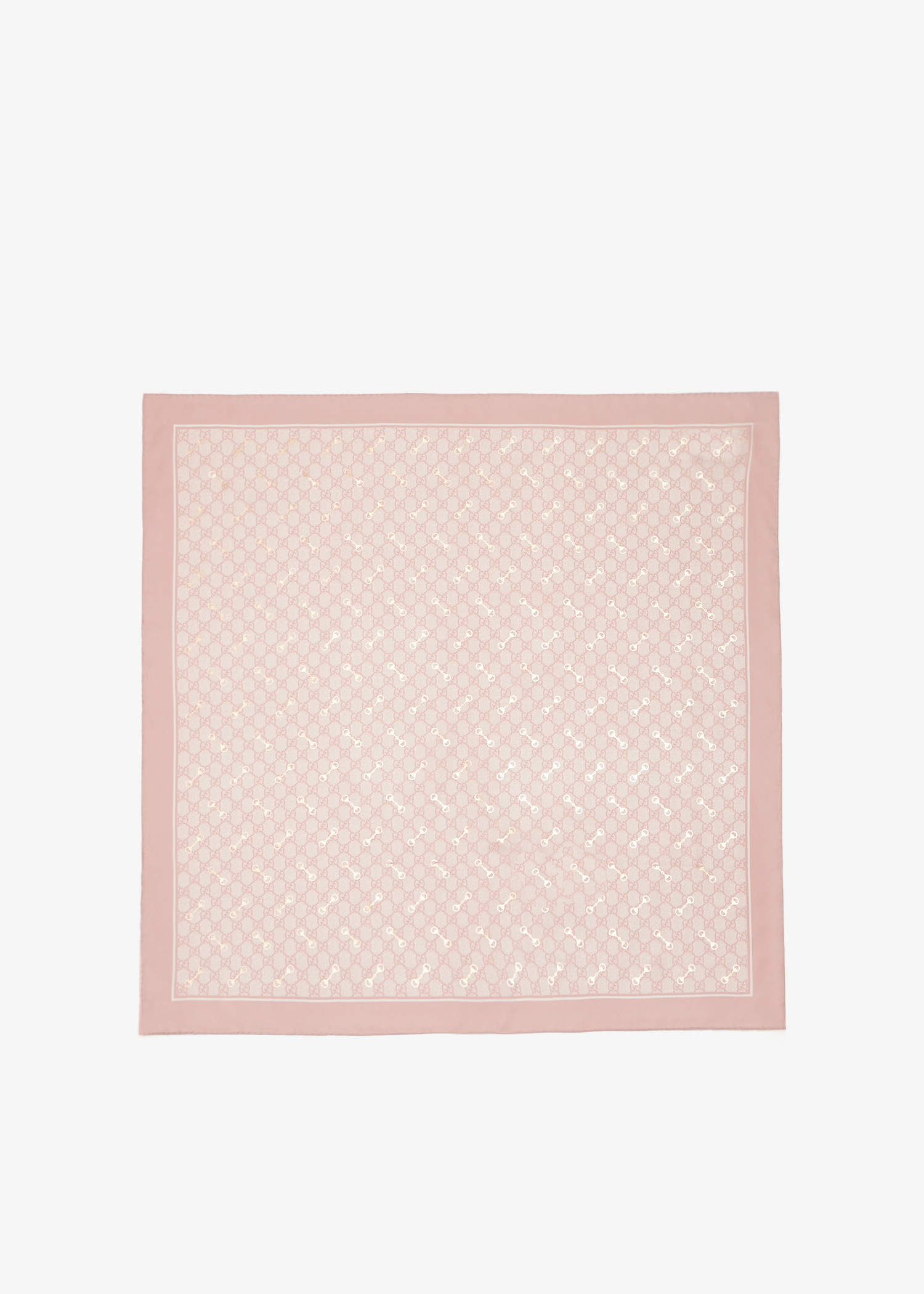 

GG print with Horsebit silk carré scarf, Pink