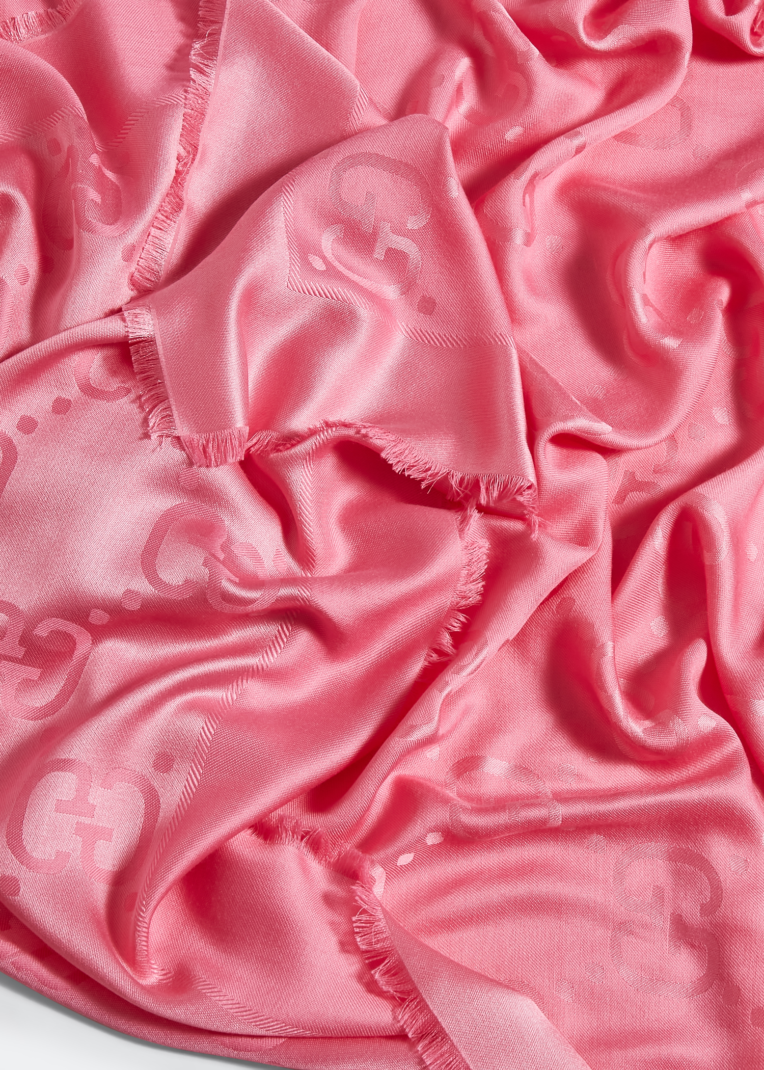 

GG jacquard silk wool scarf, Pink