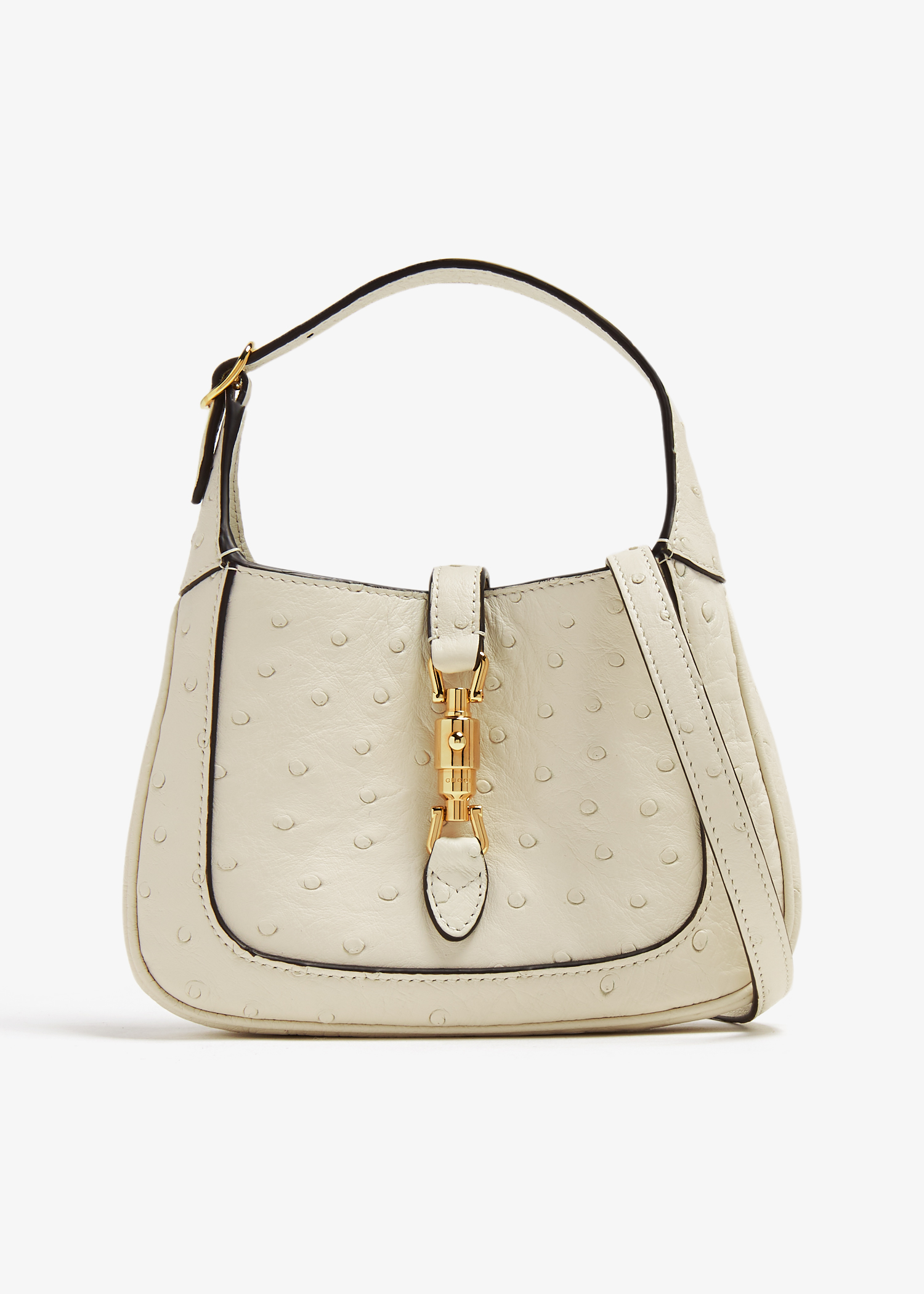

Jackie 1961 ostrich mini shoulder bag, White