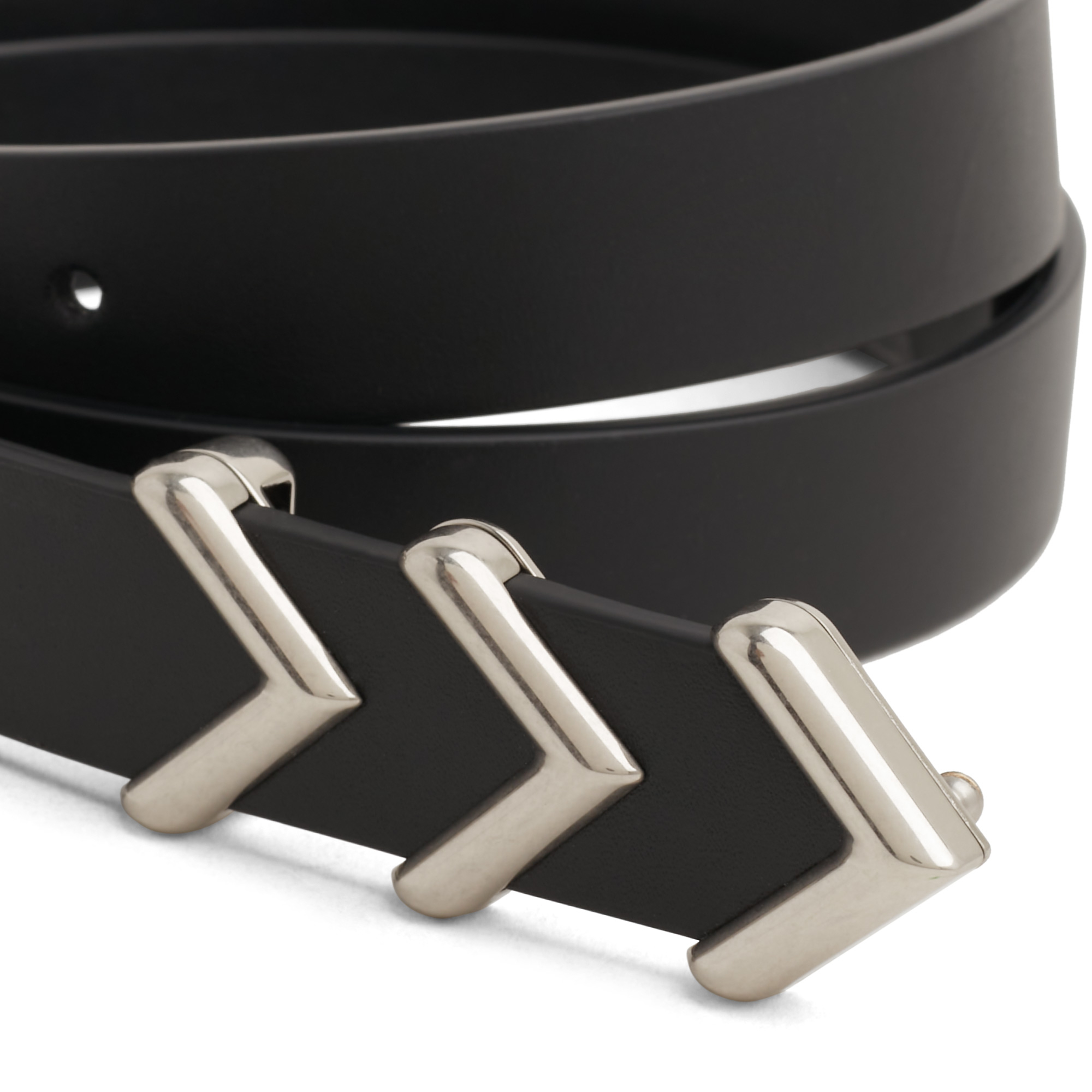 

Metal chevron belt, Black