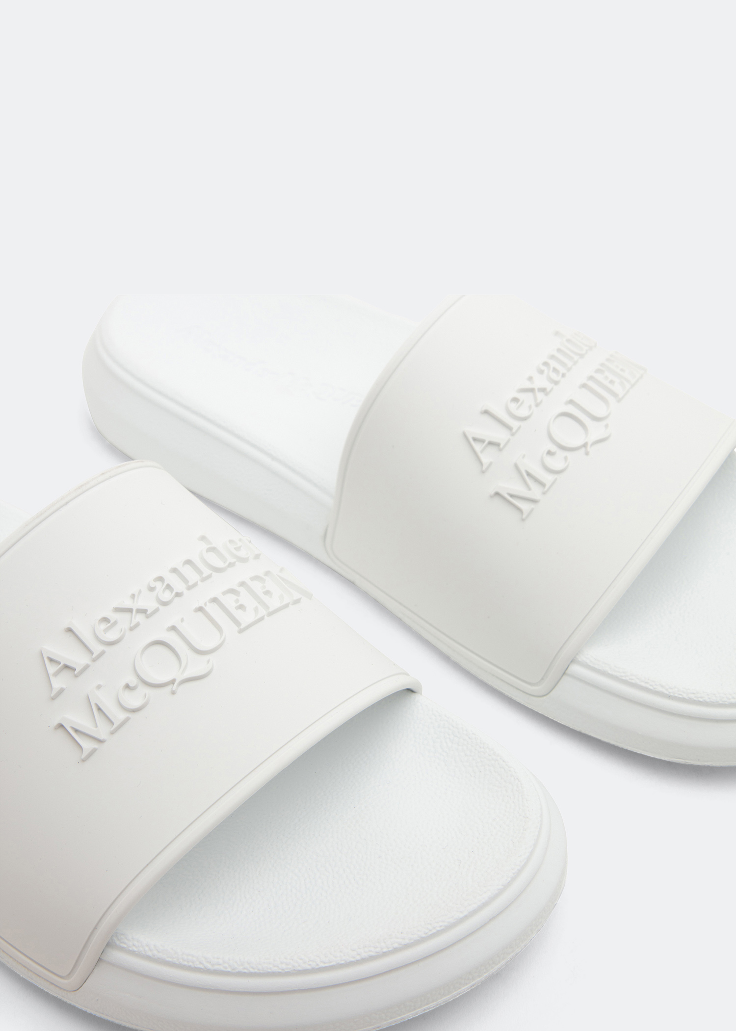 Alexander McQueen Logo pool slides for Women White in Oman