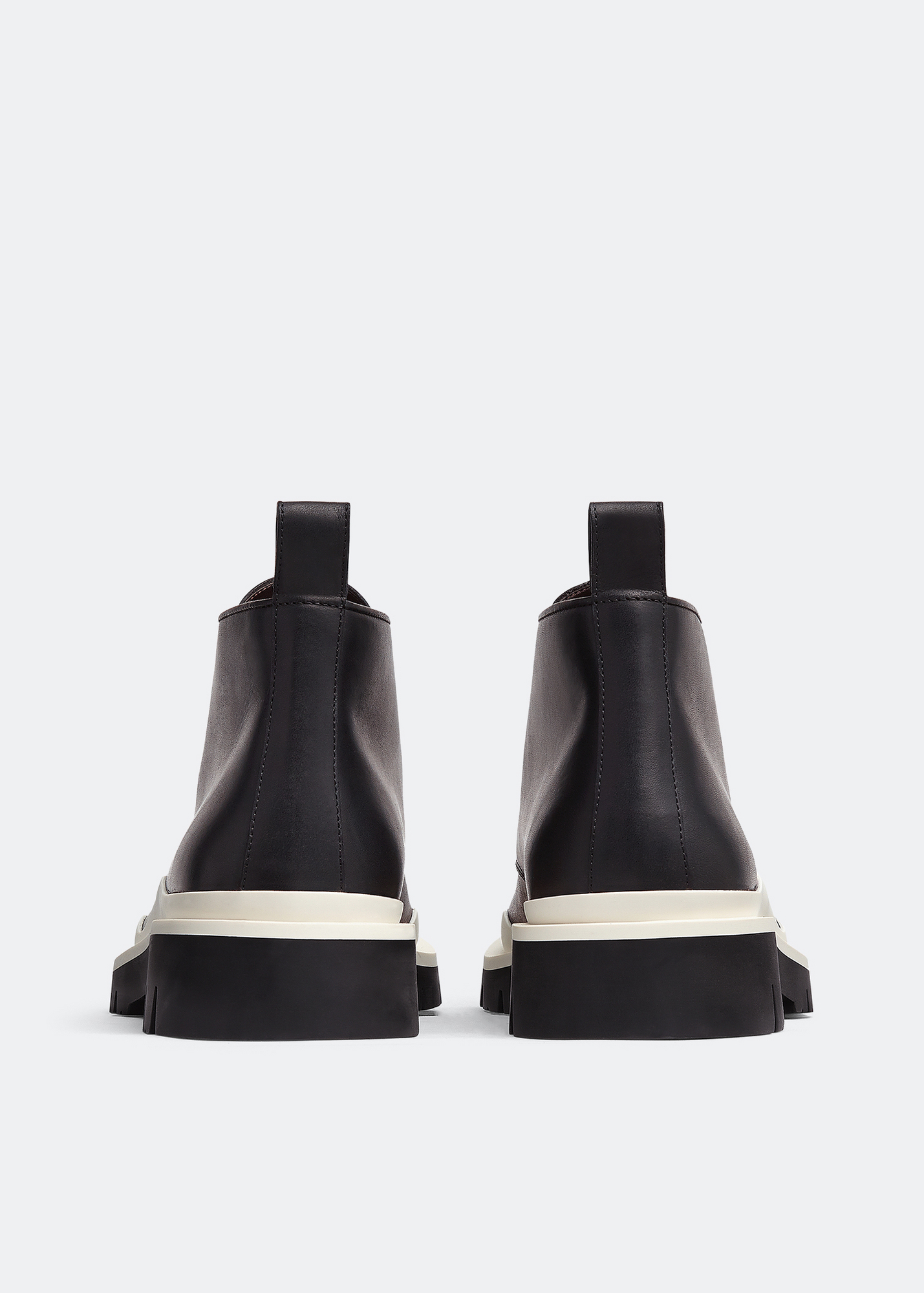 

Tire lace-up boots, White