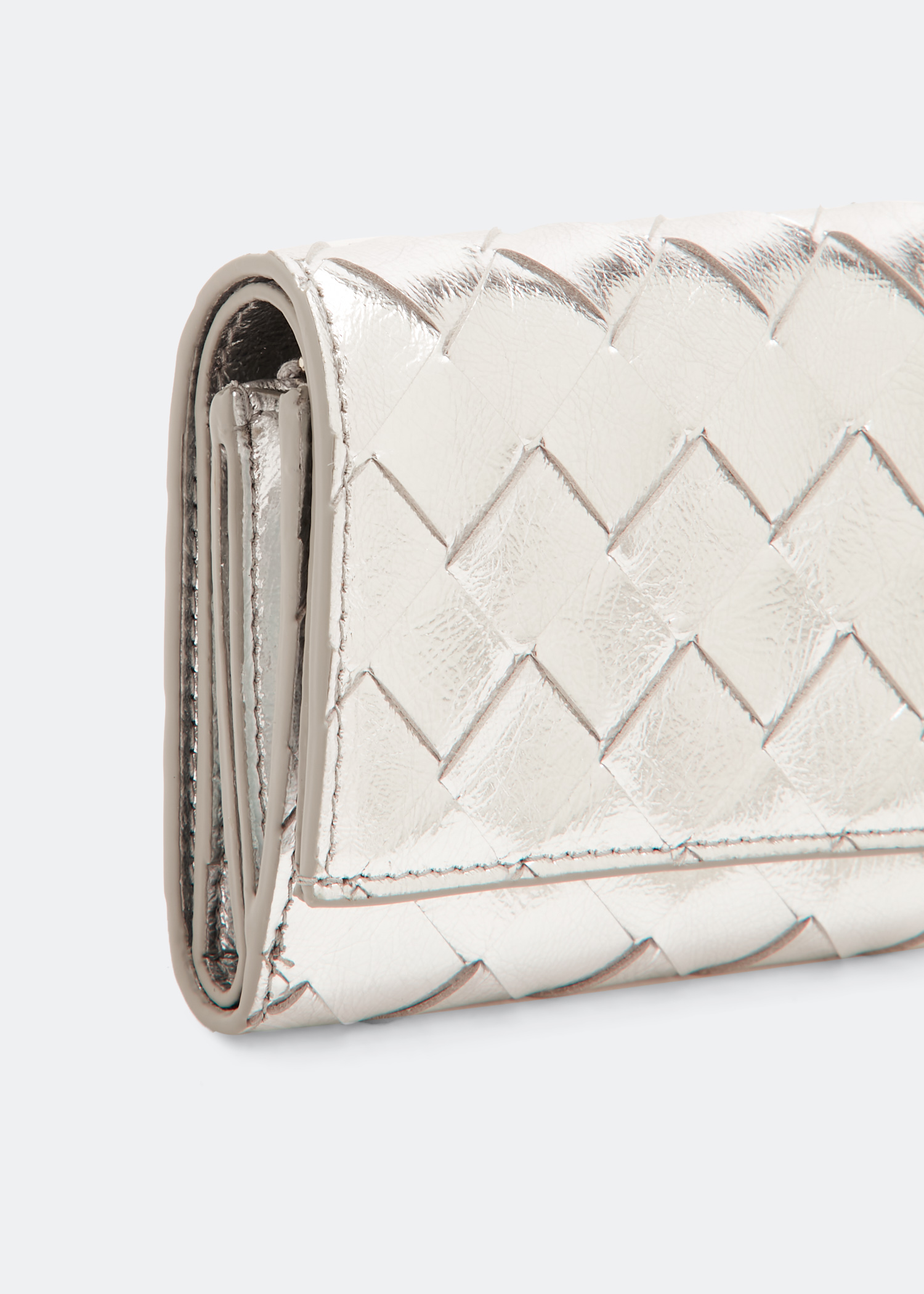 

Tri-fold flap wallet, Silver