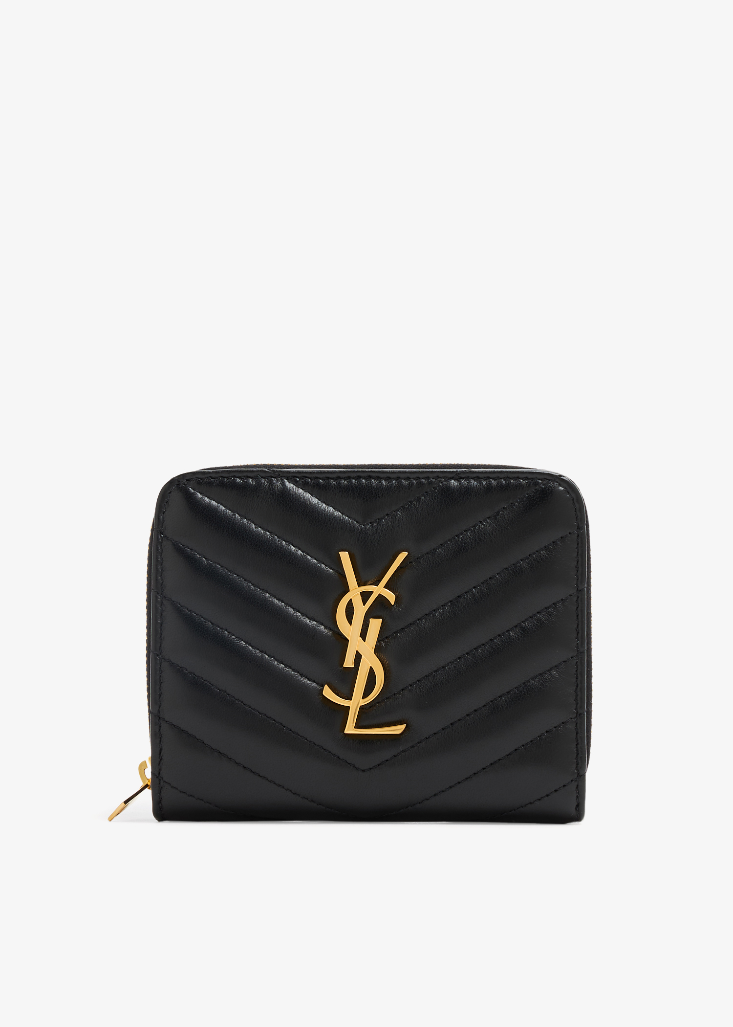 Monogram compact zip around wallet in grain de poudre embossed leather online