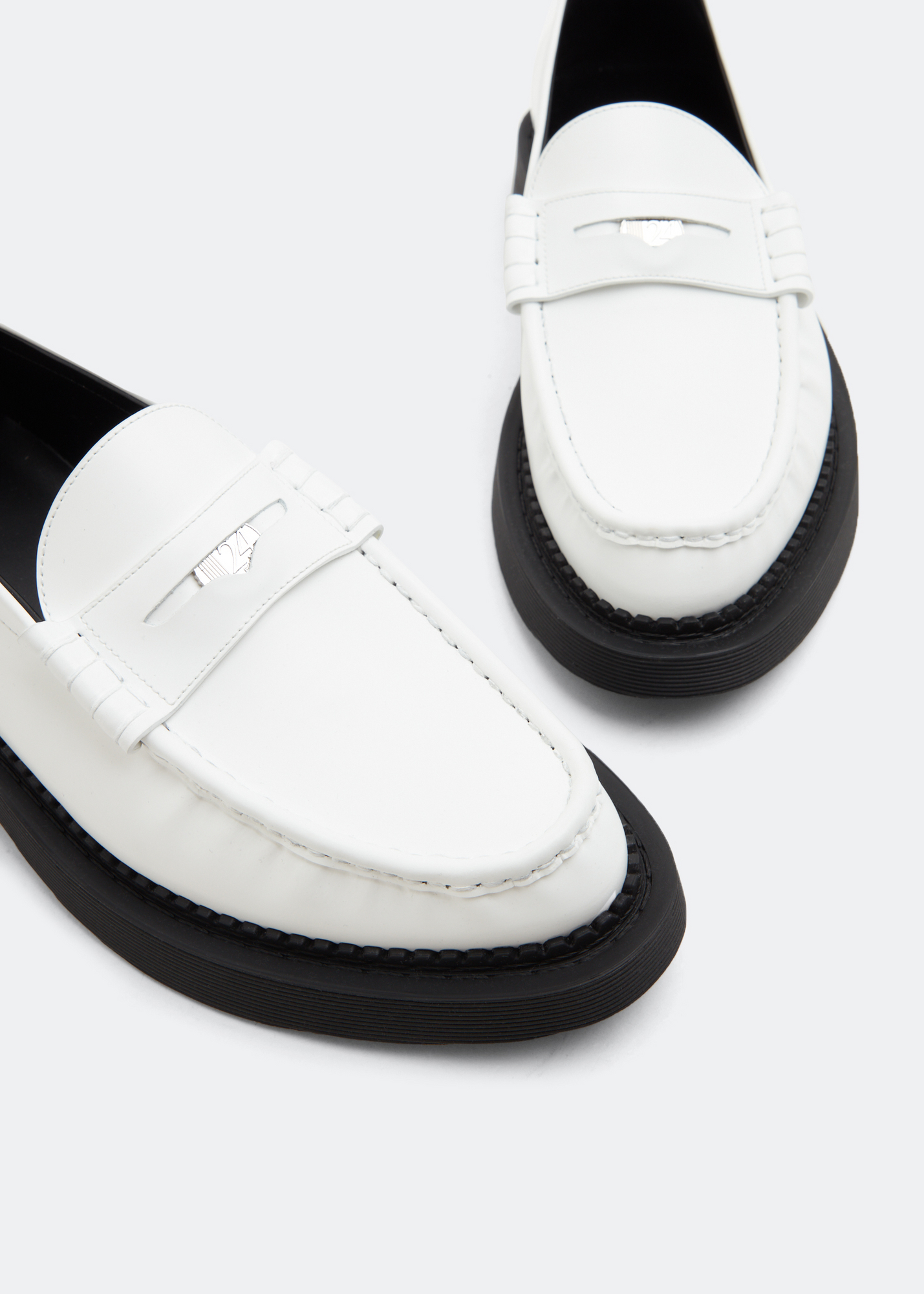 

Teddy penny loafers, White
