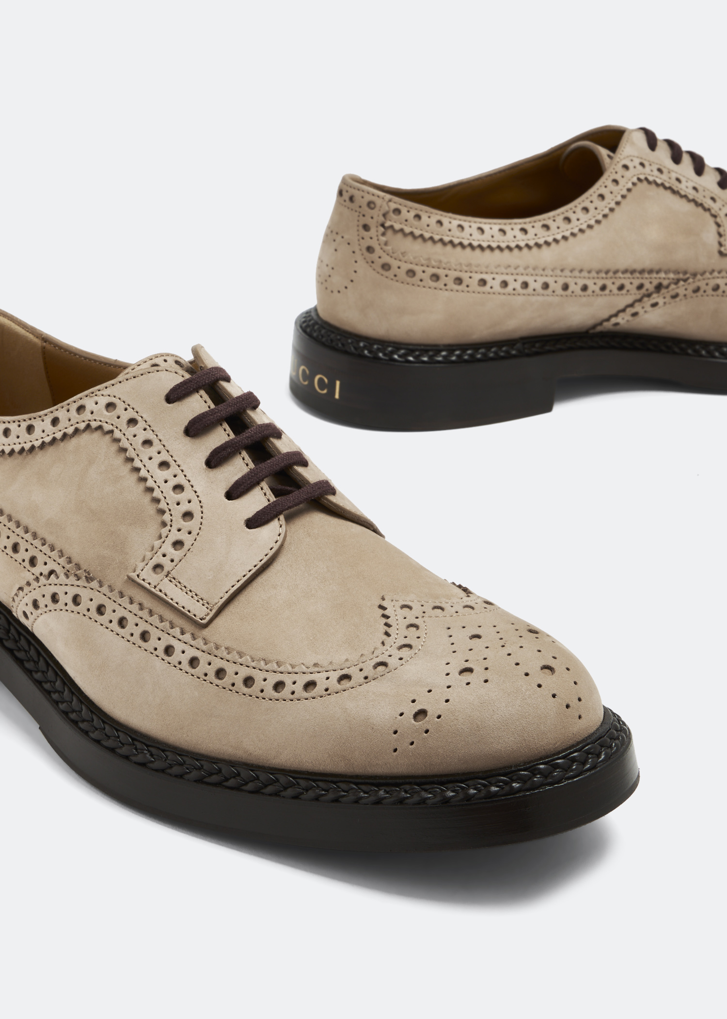 

Brogue detail lace-up shoes, Brown
