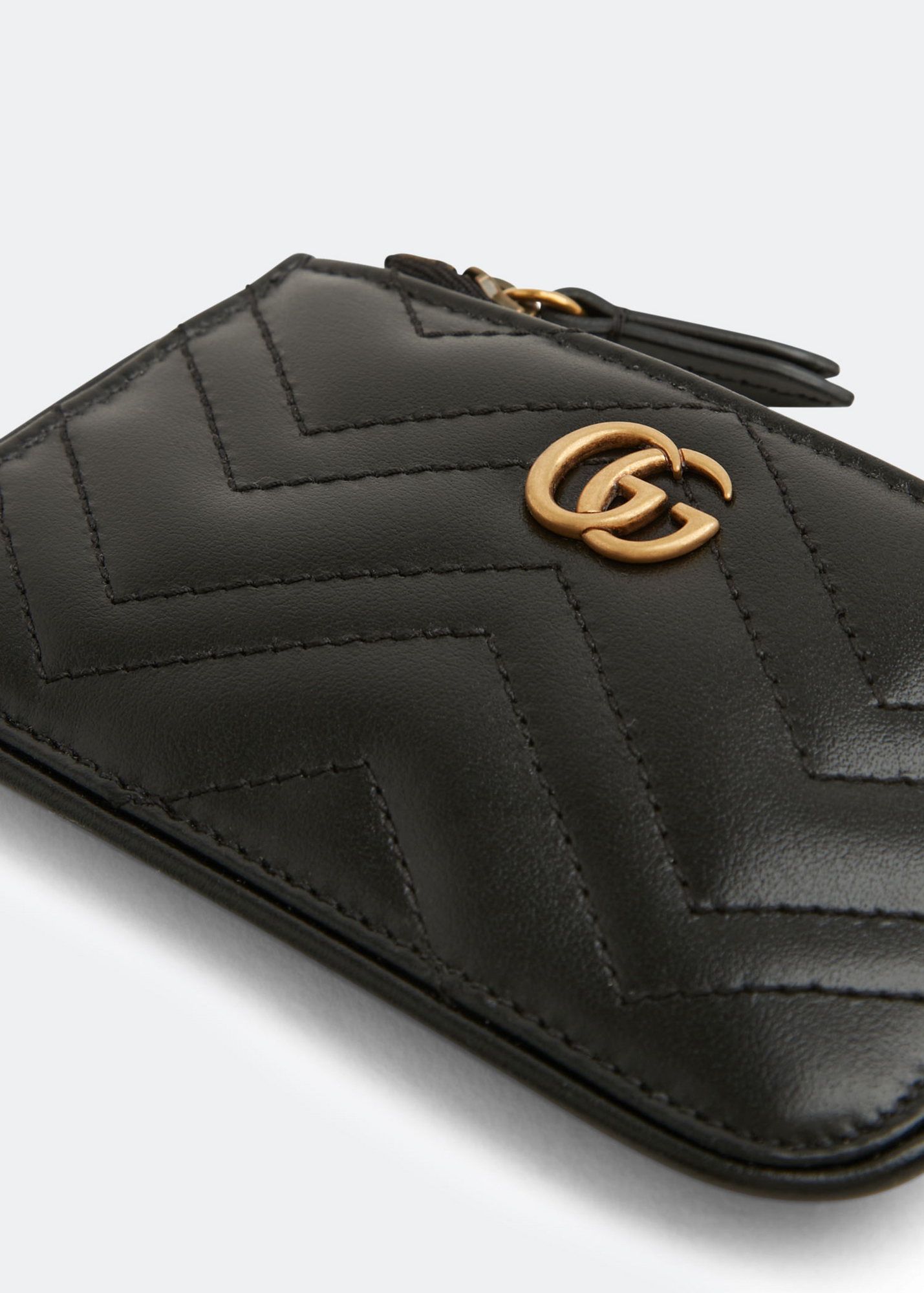 

GG Marmont matelassé key case, Black