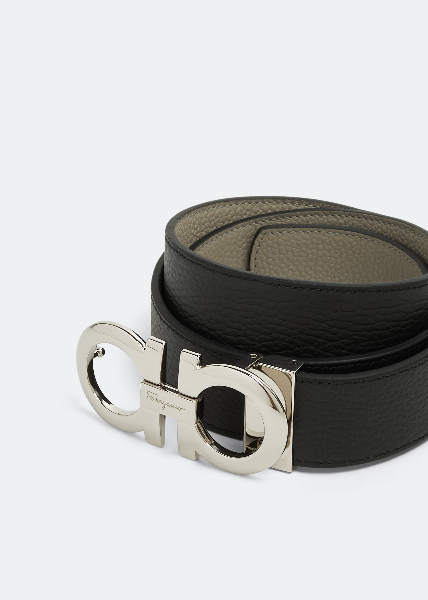 

Gancini reversible belt, Grey