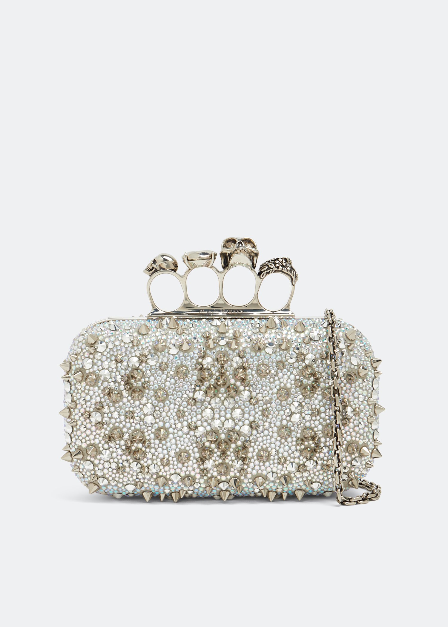 

Skull Four Ring clutch, Silver