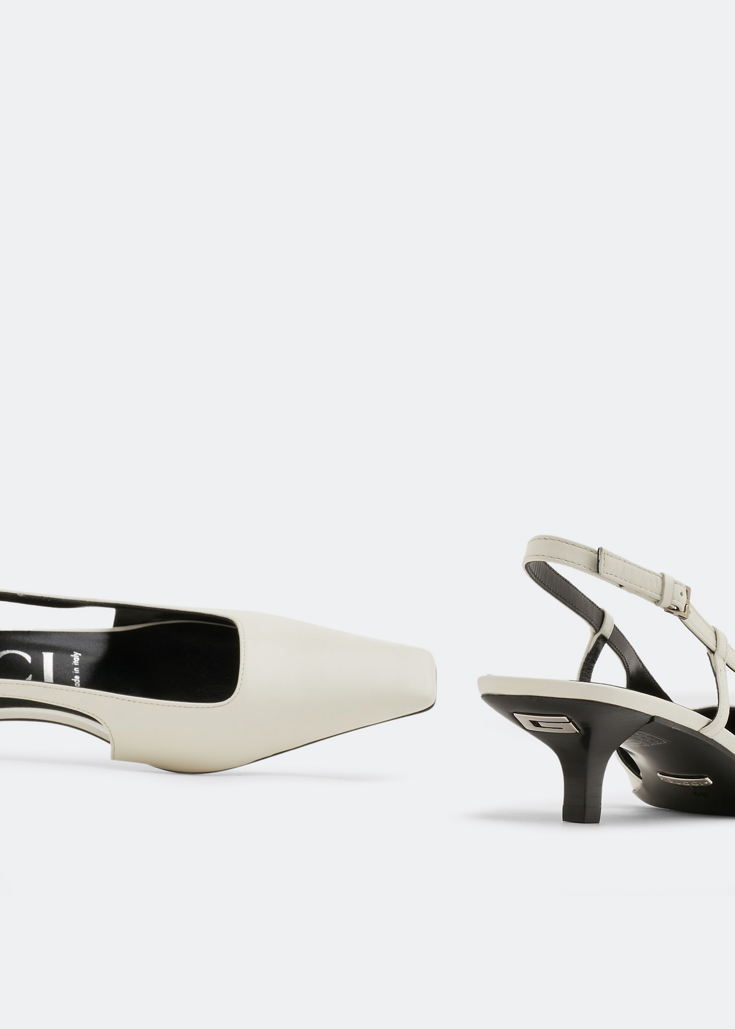 

Sling-back leather pumps, White