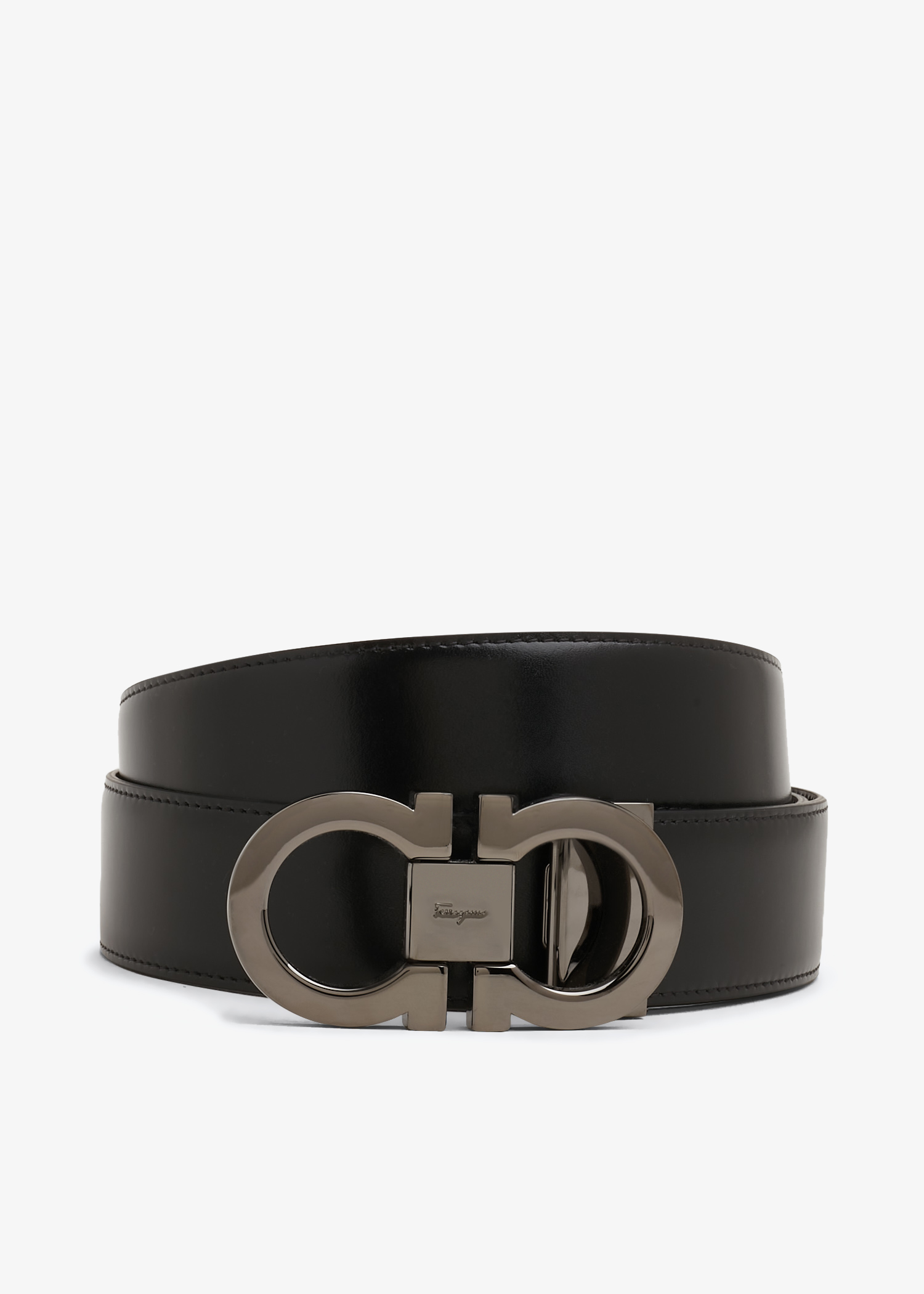 Ferragamo - Men - 3.5cm Leather Belt Black - EU 100