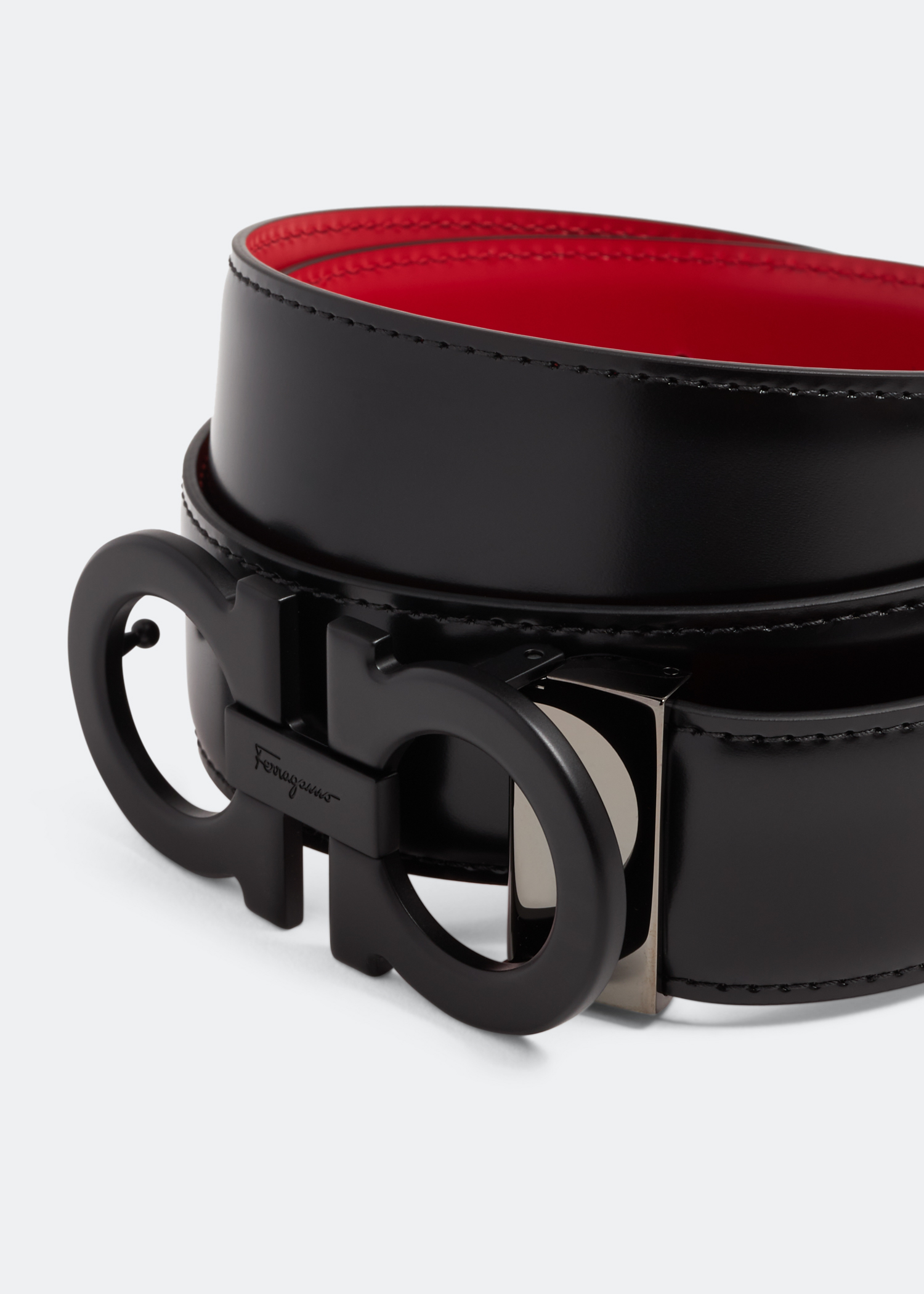 

Reversible Gancini belt, Black