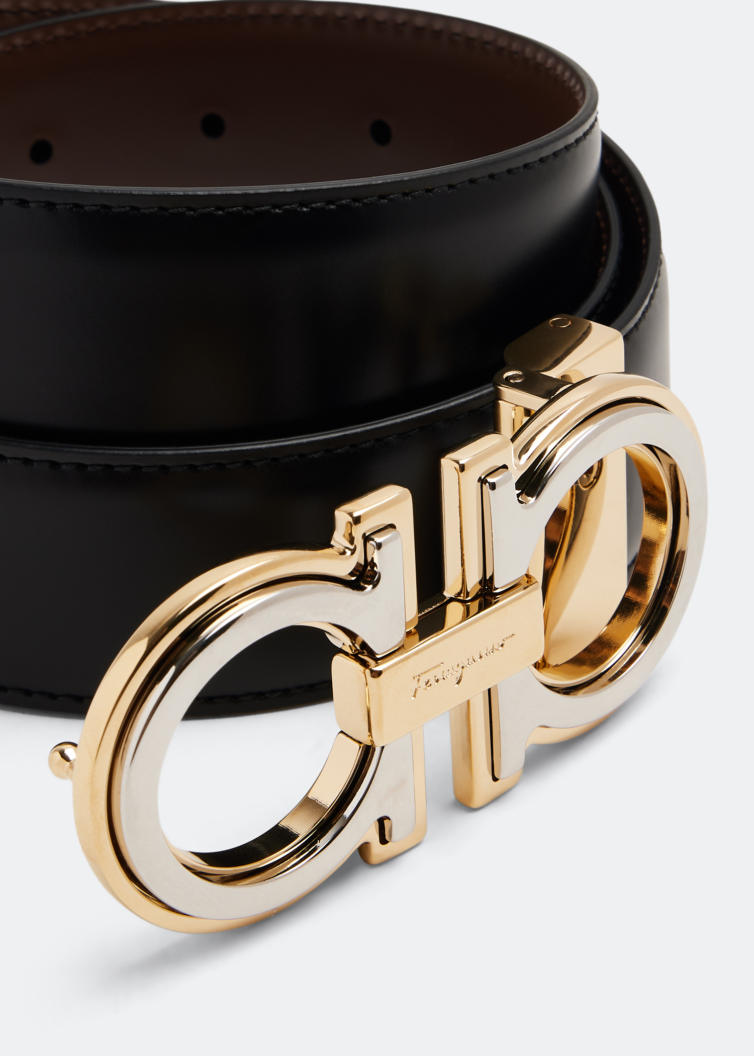 

Reversible Gancini belt, Black