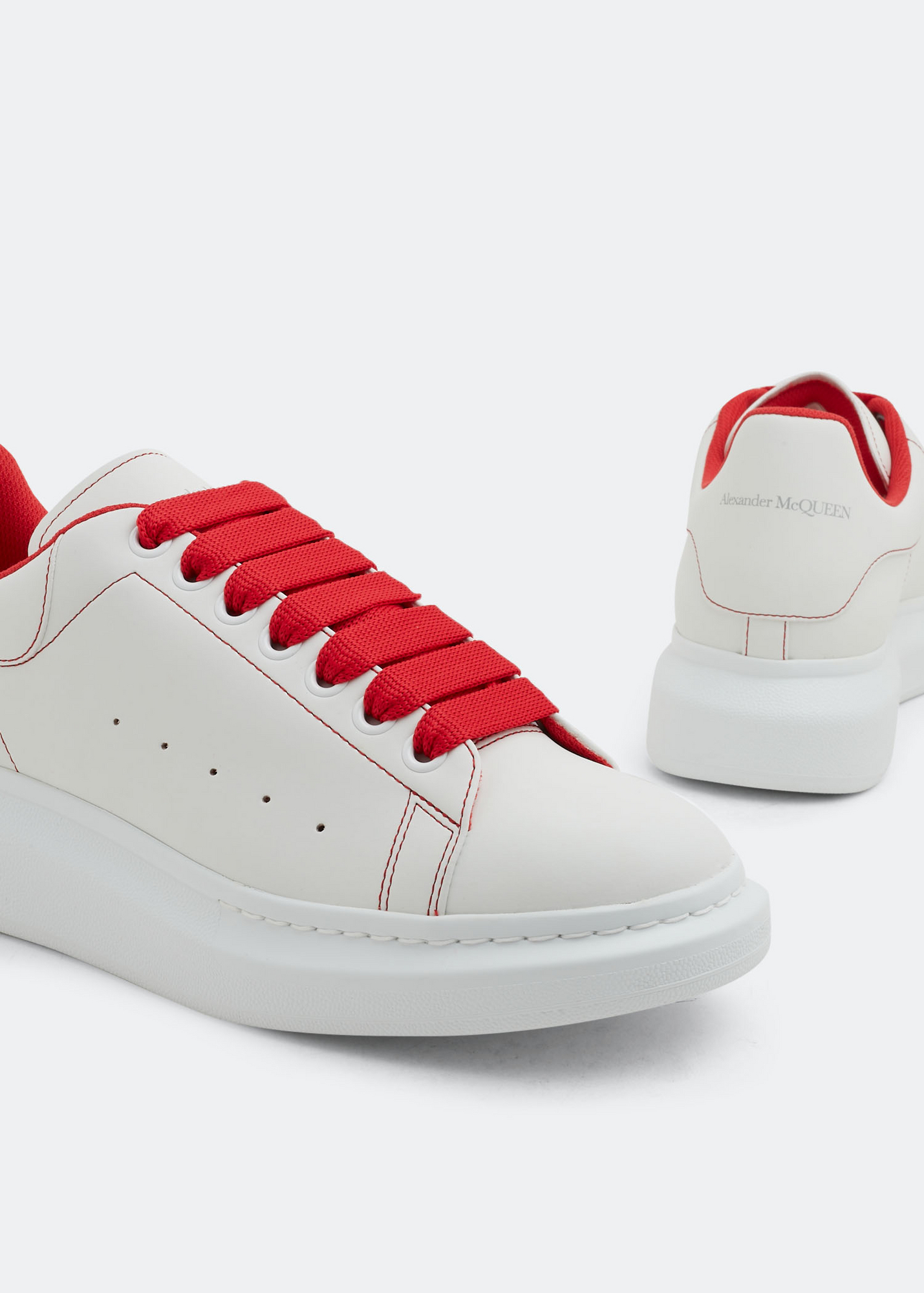 

Oversized leather sneakers, White