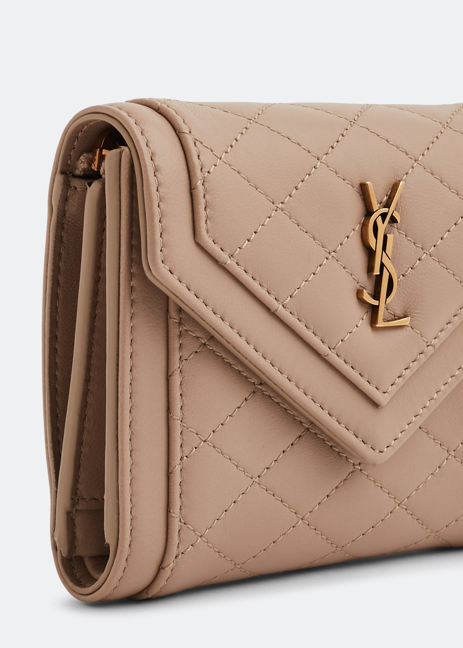

Gaby compact tri-fold wallet, Beige