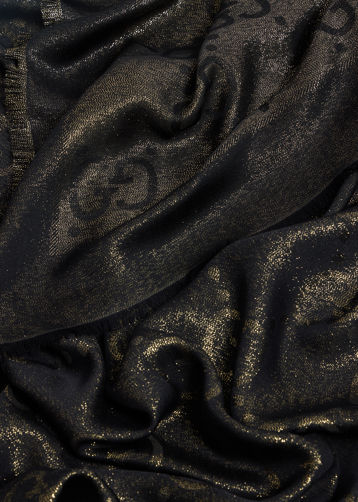 

GG lamé jacquard shawl, Black