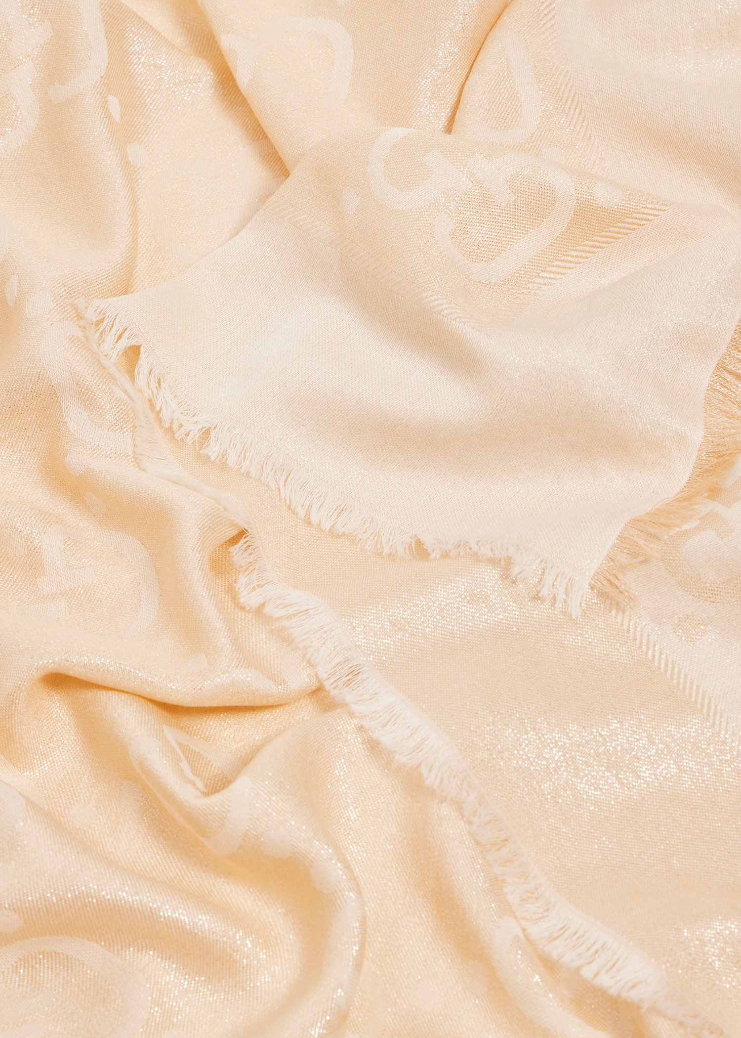 

GG lamé jacquard shawl, Beige