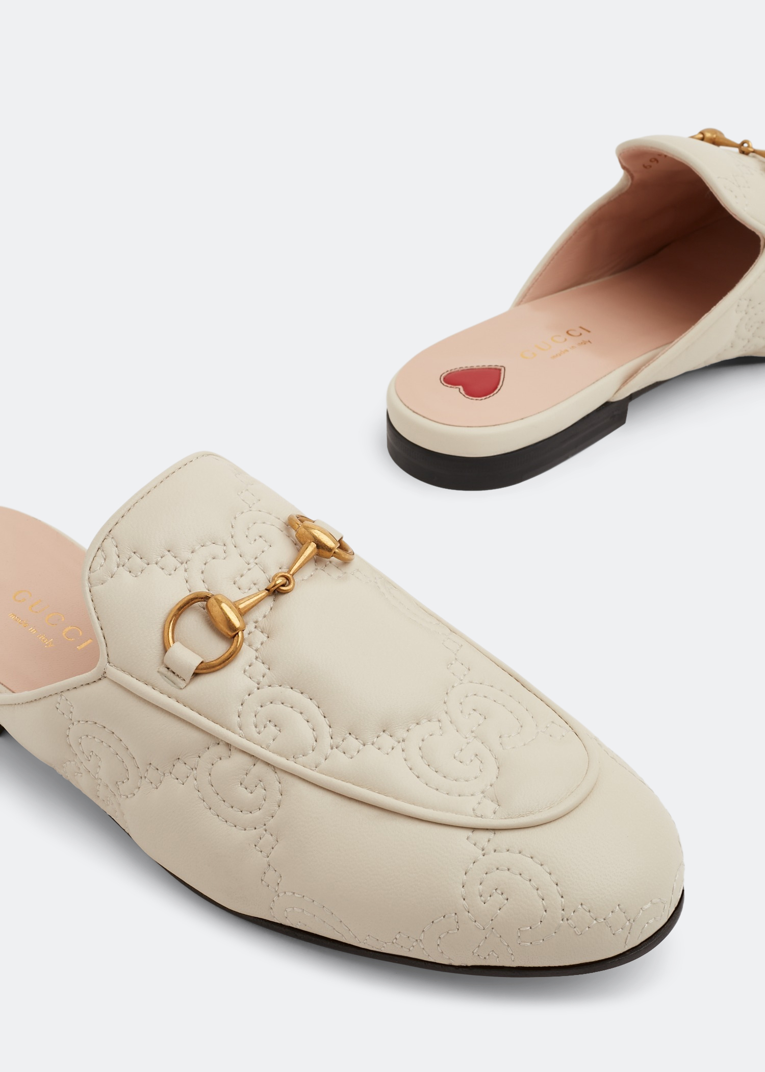 

Princetown GG matelassé slippers, White