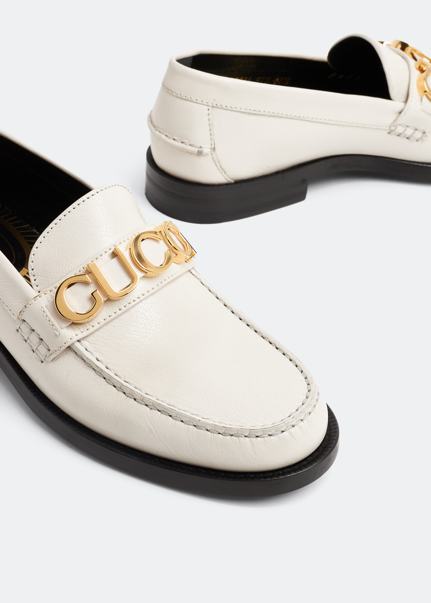 

Leather loafers, White