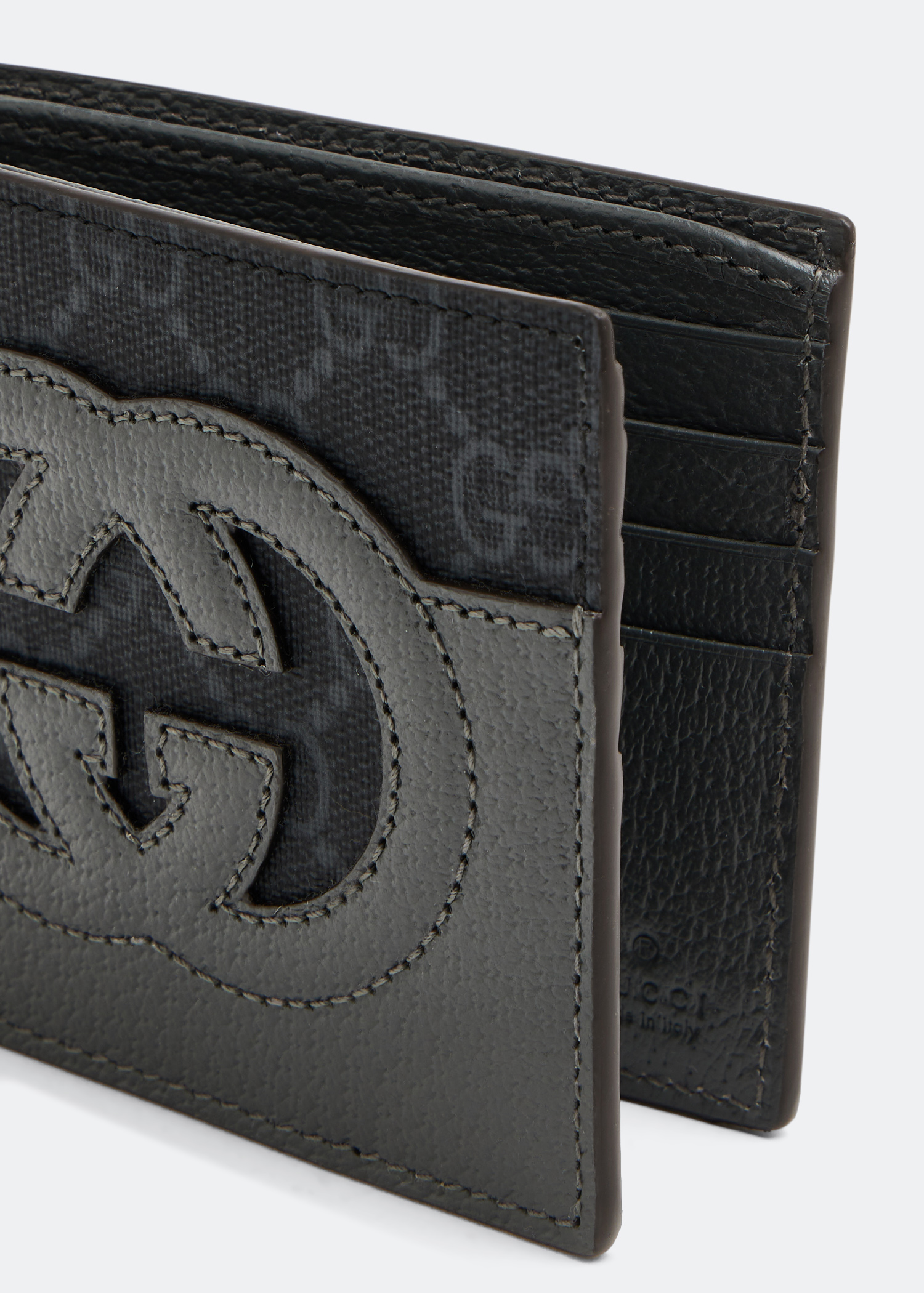 Wallet with cut-out Interlocking G in black and grey Supreme