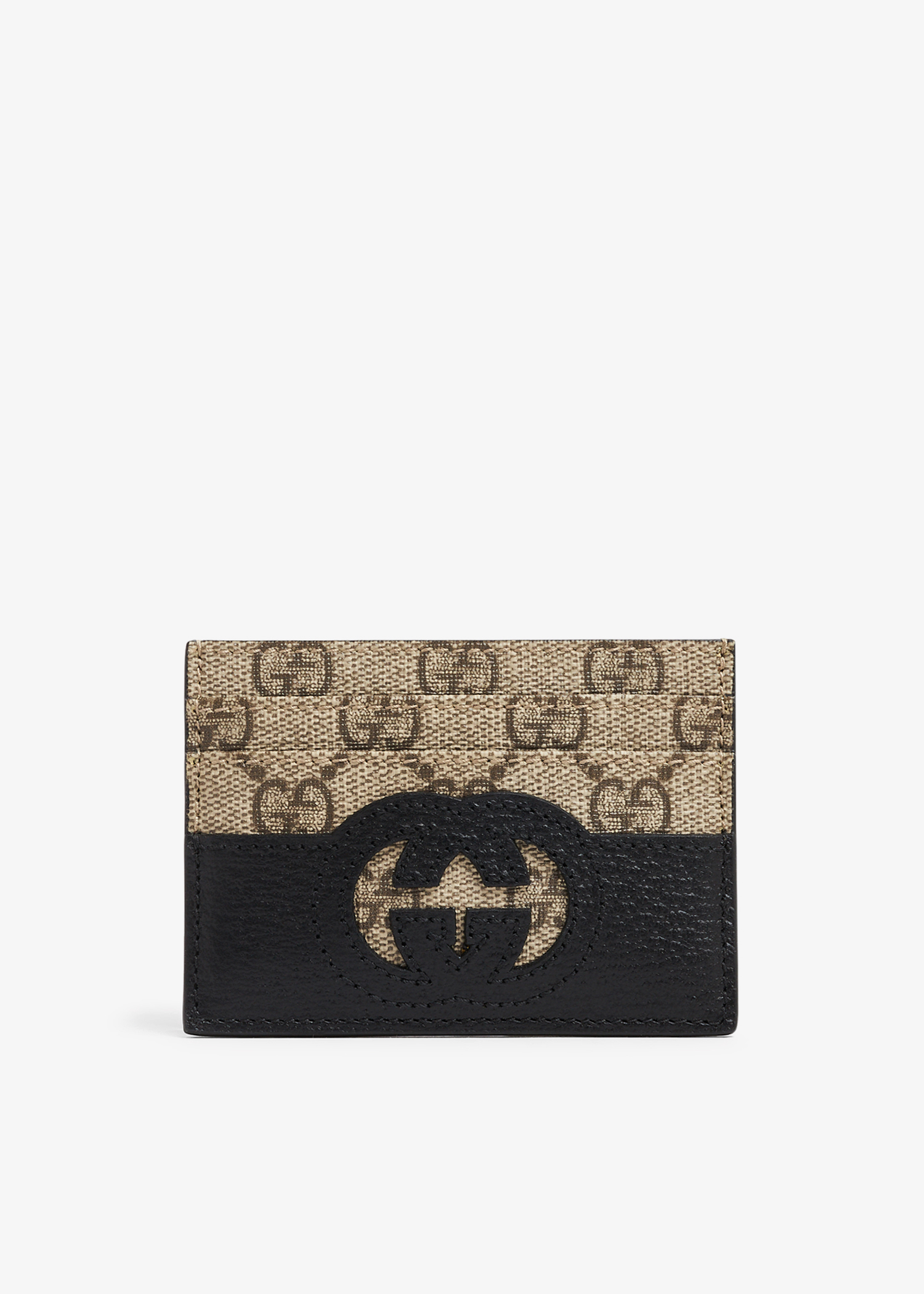 

Interlocking G cut-out card case, Black