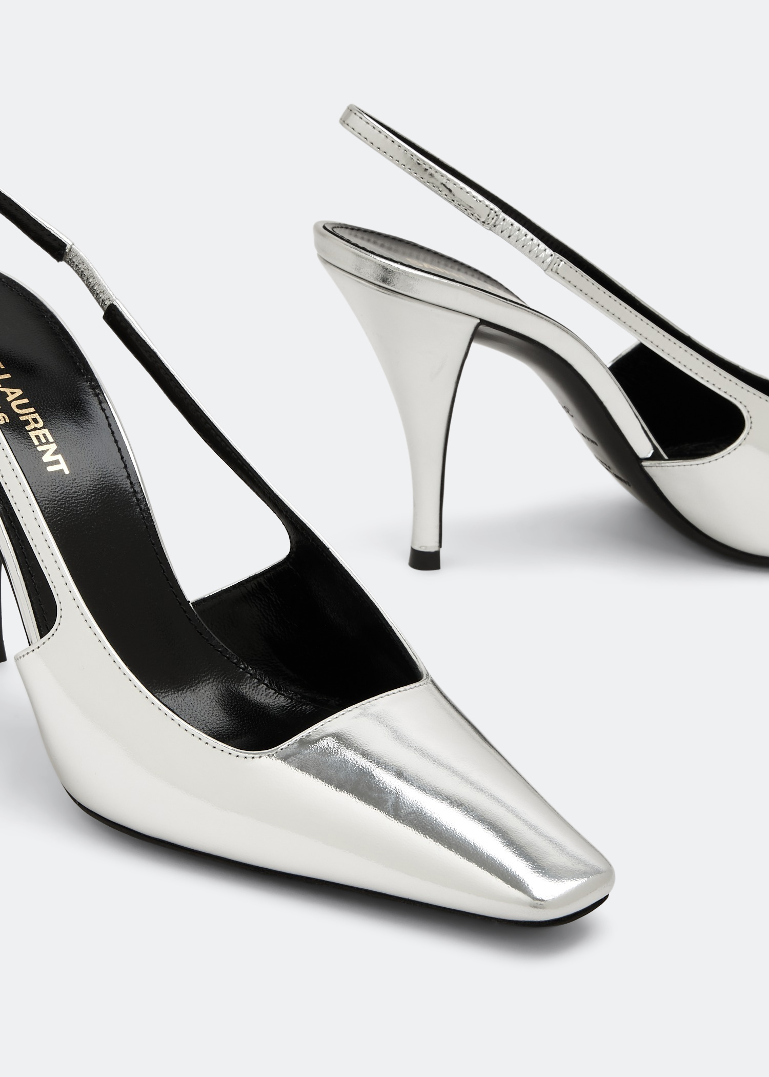Saint Laurent Blade slingback pumps for Women Silver in KSA Level Shoes
