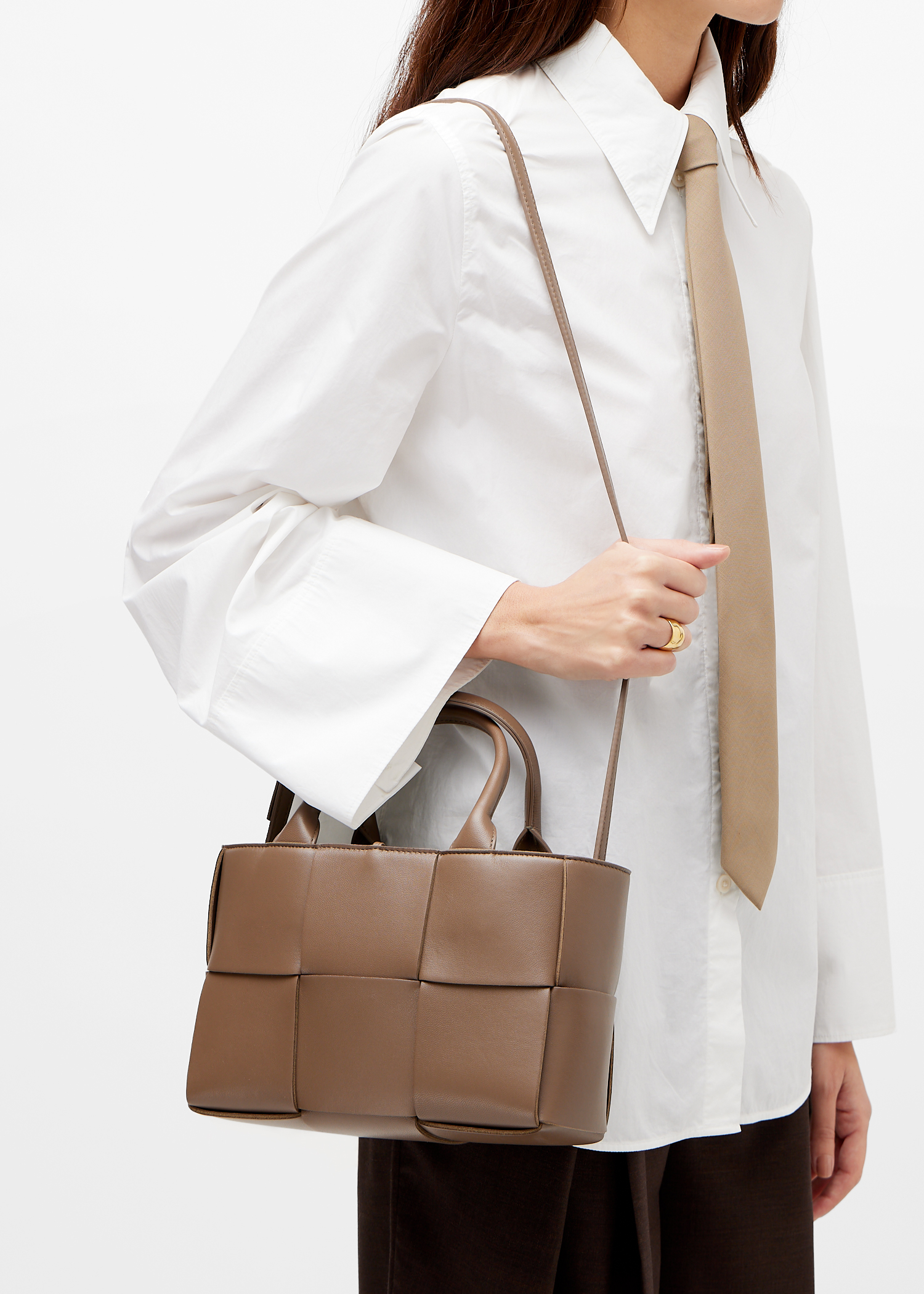 

Mini Arco tote bag, Brown