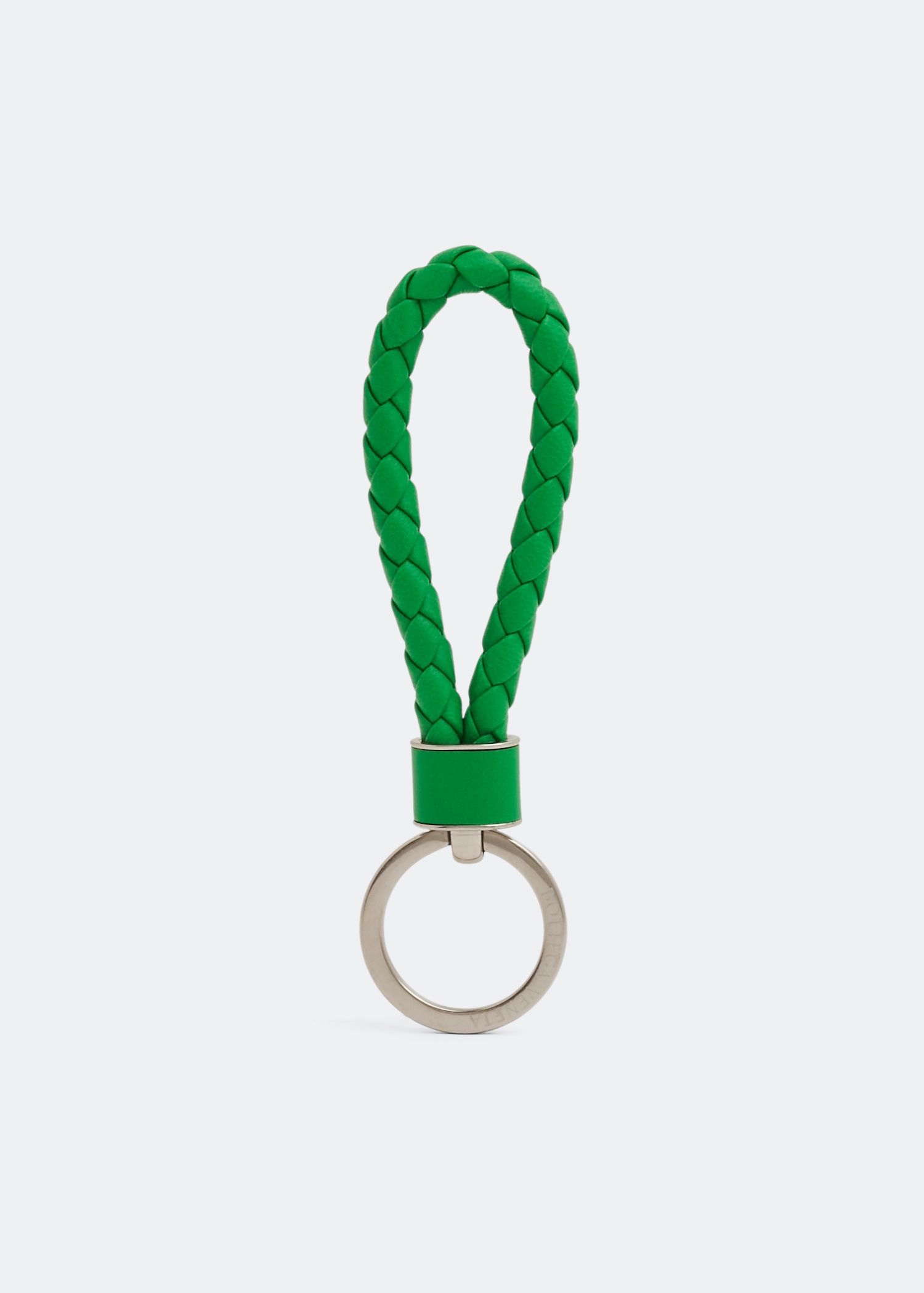 Bottega Veneta Intrecciato-woven leather keyring for Men - Green