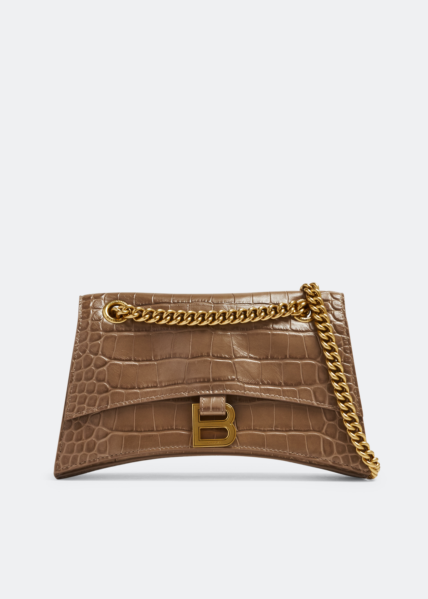 

Crush chain small bag, Brown