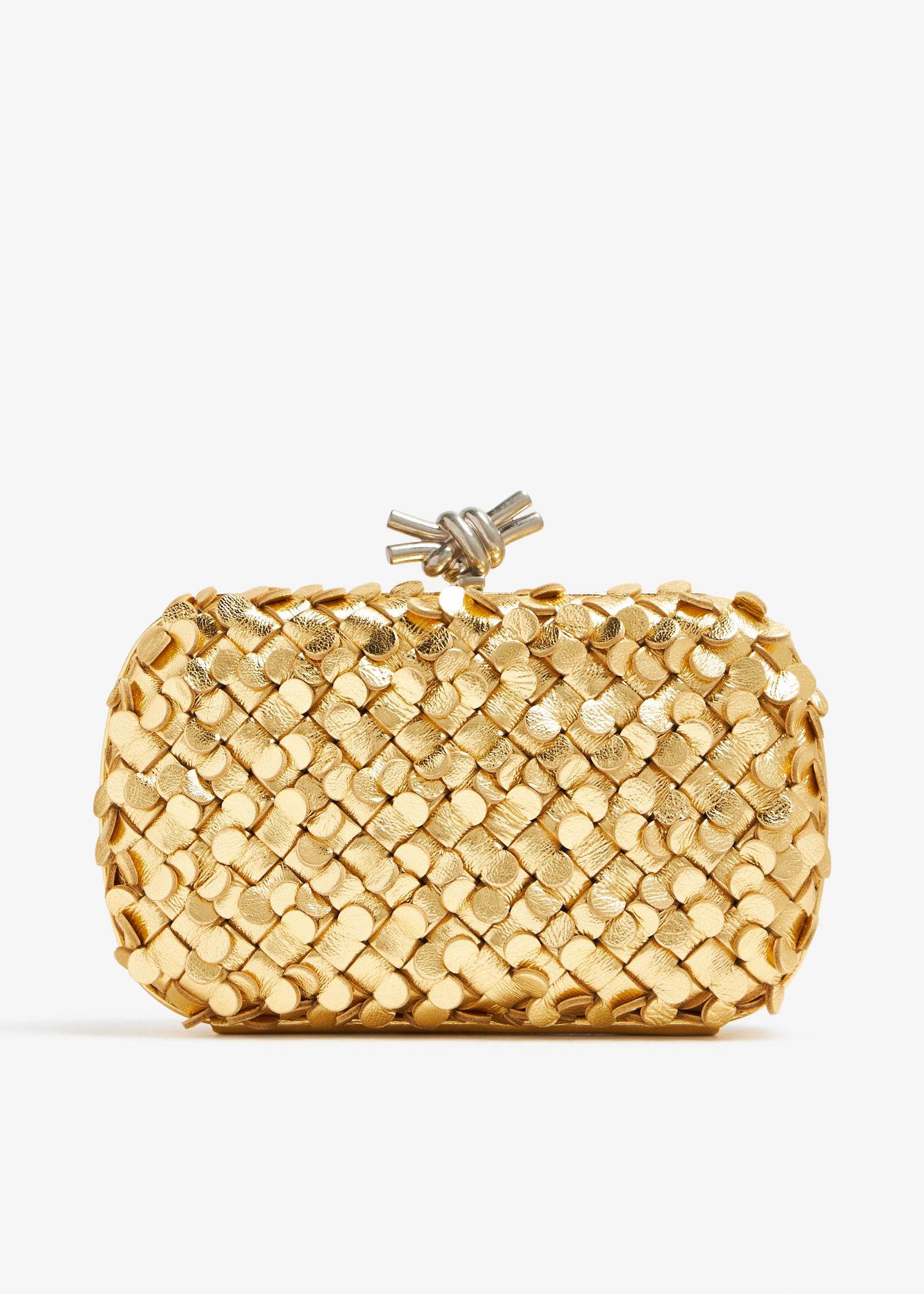 Bottega Veneta Knot Minaudiere clutch for Women Gold in UAE
