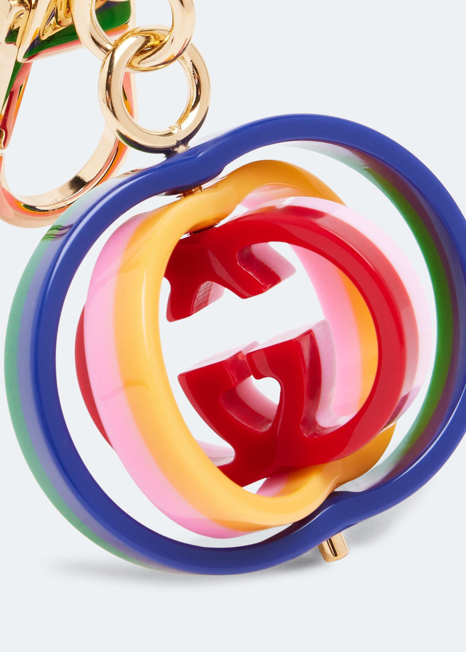

Interlocking plexiglass G keyring, Multicolored