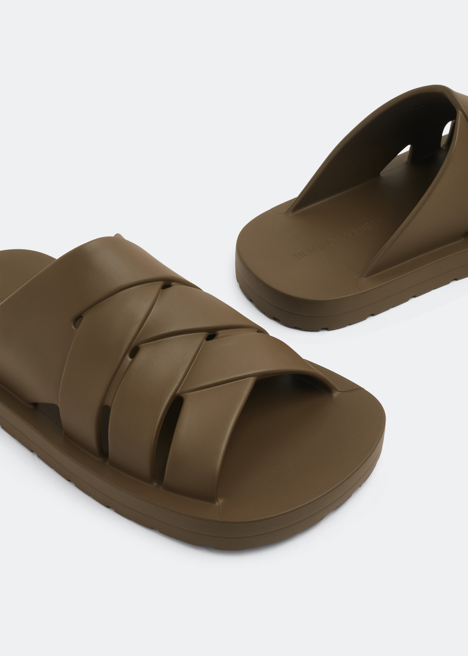 

Plat slide sandals, Green