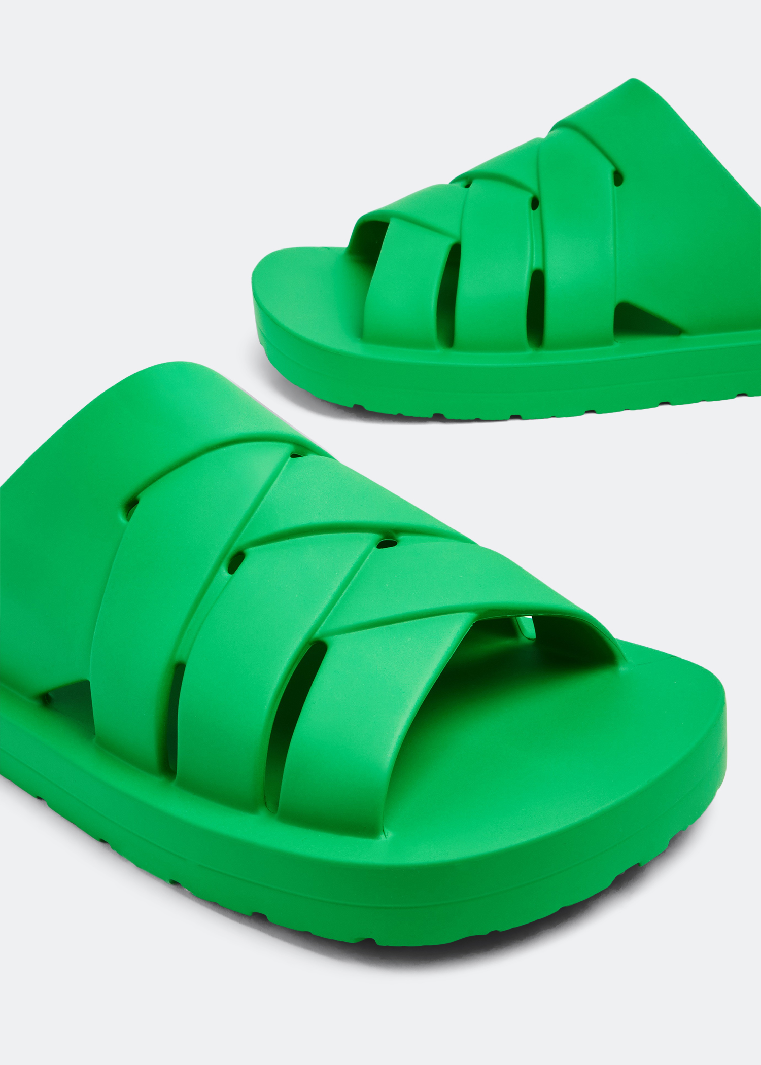 

Plat slide sandals, Green