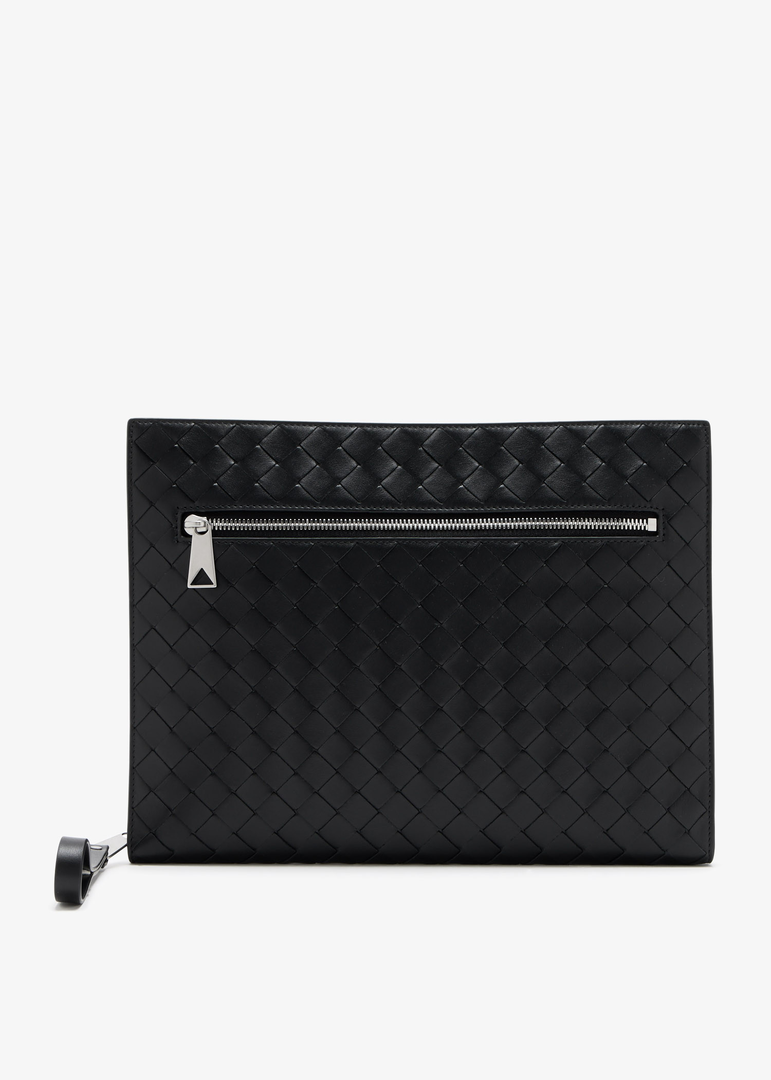 

Intrecciato Document wrislet case, Black