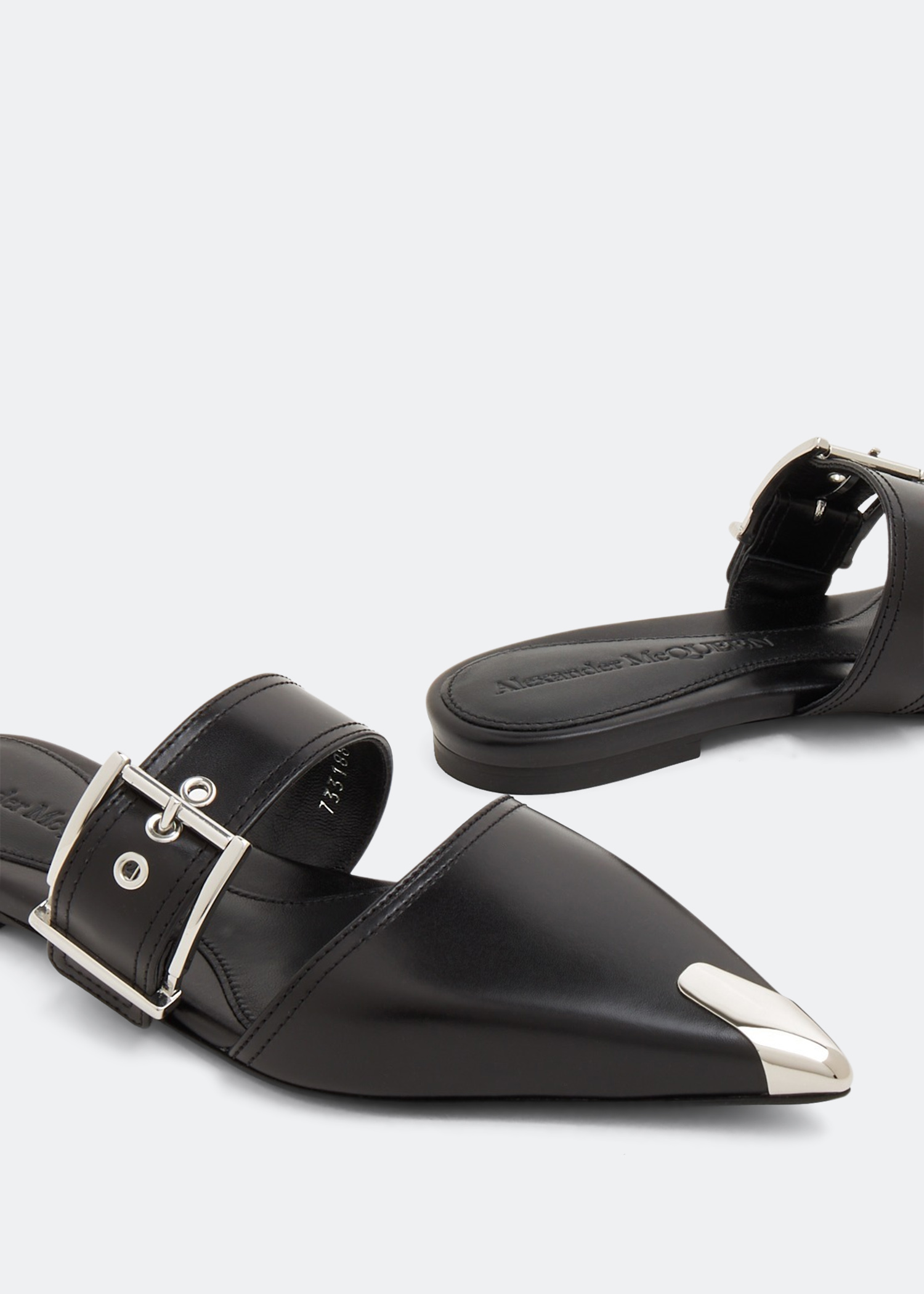 

Punk flat mules, Black
