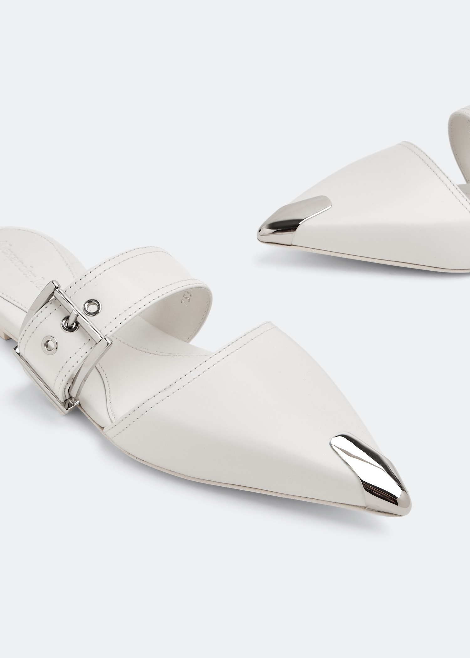 

Punk flat mules, White