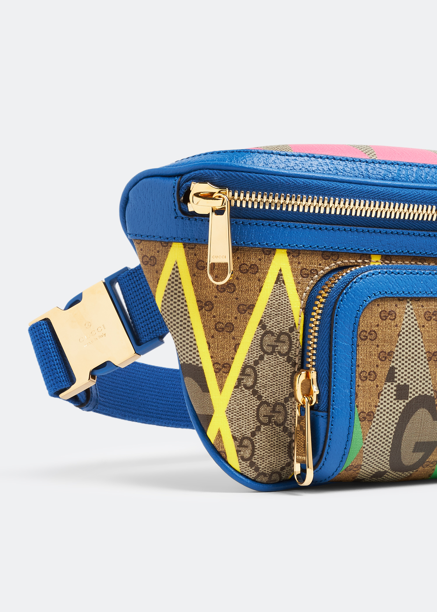 

GG rhombus print large belt bag, Multicolored