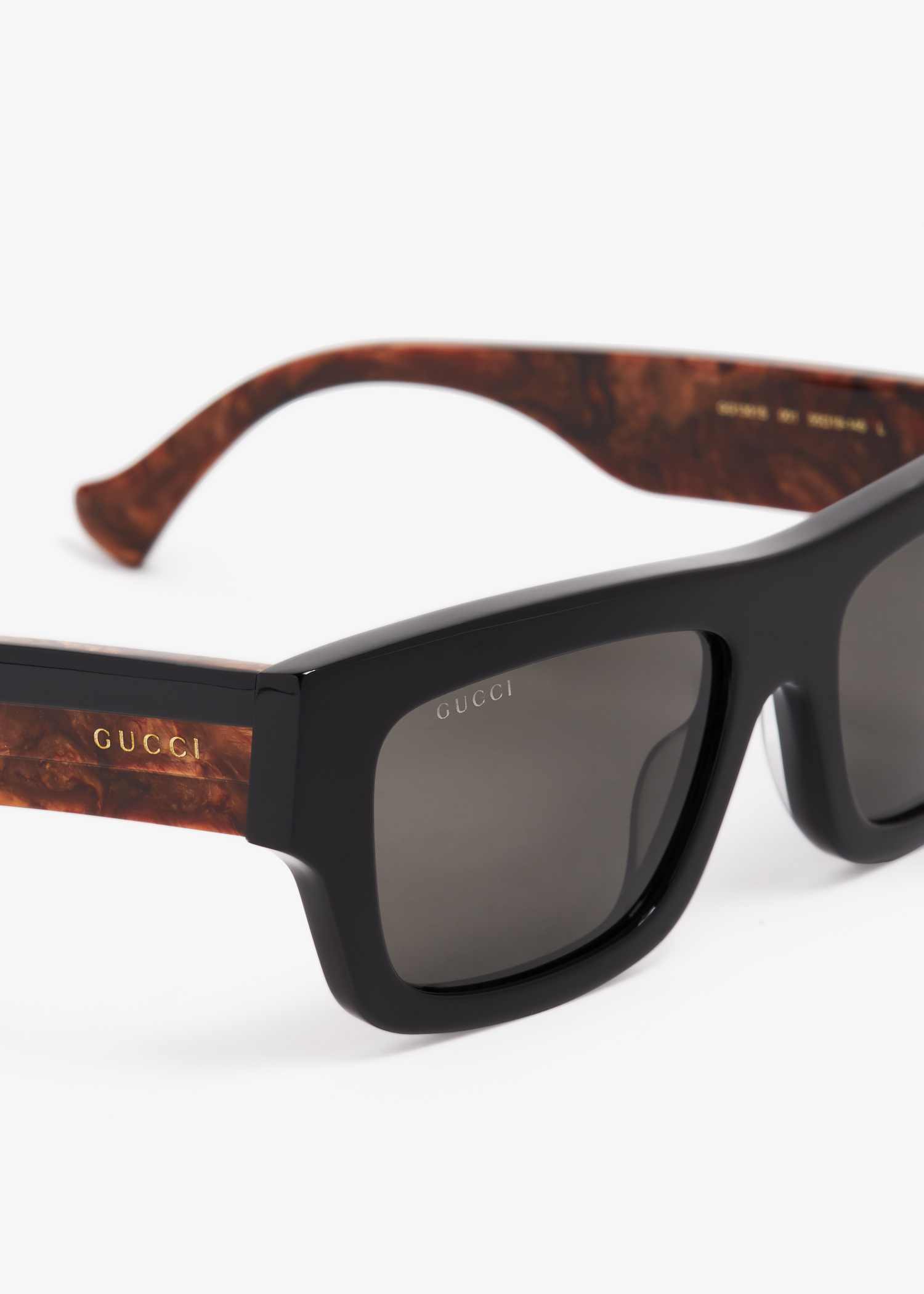 

Rectangular-frame sunglasses, Black