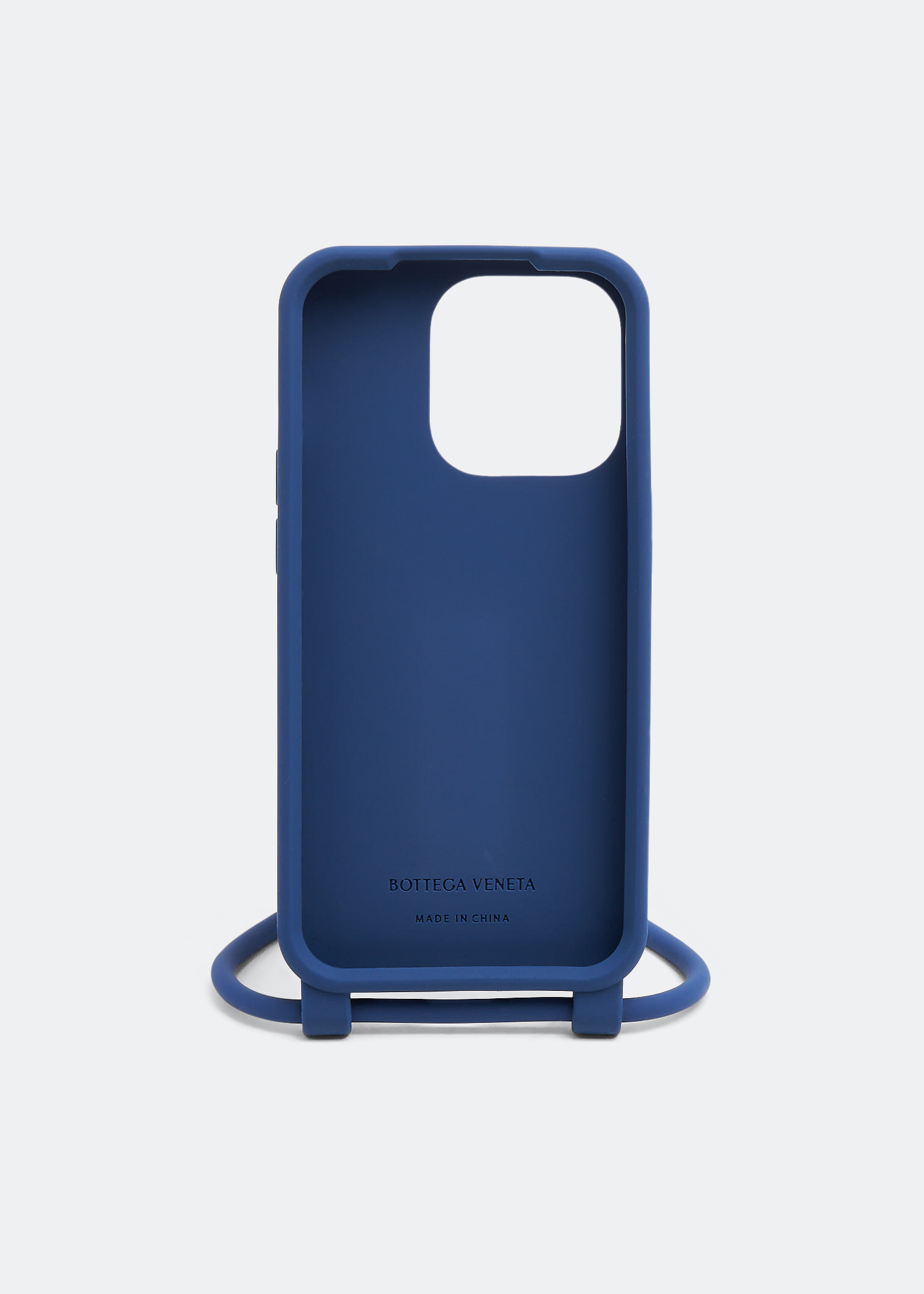 

Intrecciato iPhone 14 Pro case on strap, Blue