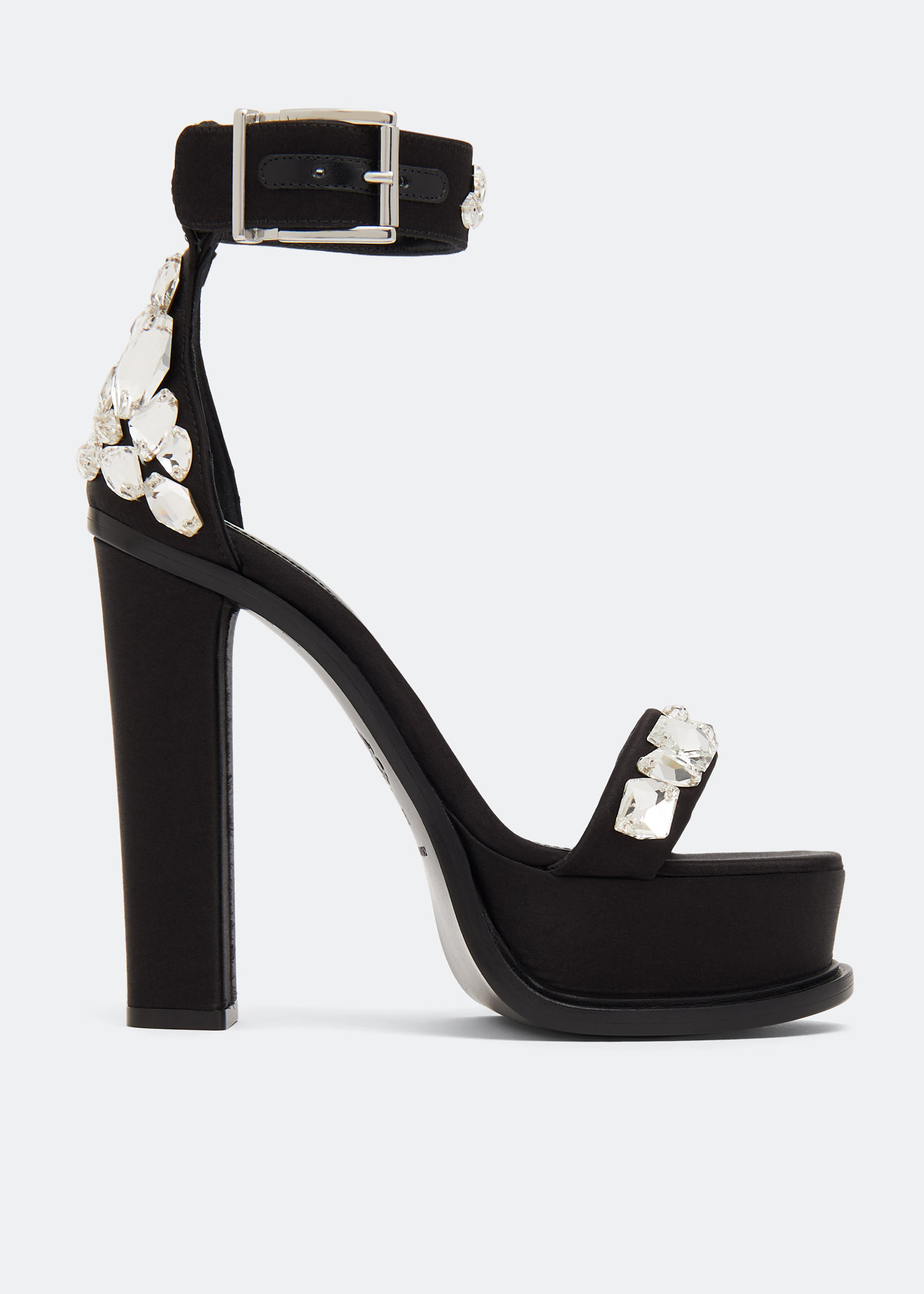 Alexander McQueen Leather platform sandals for Women - Black in
