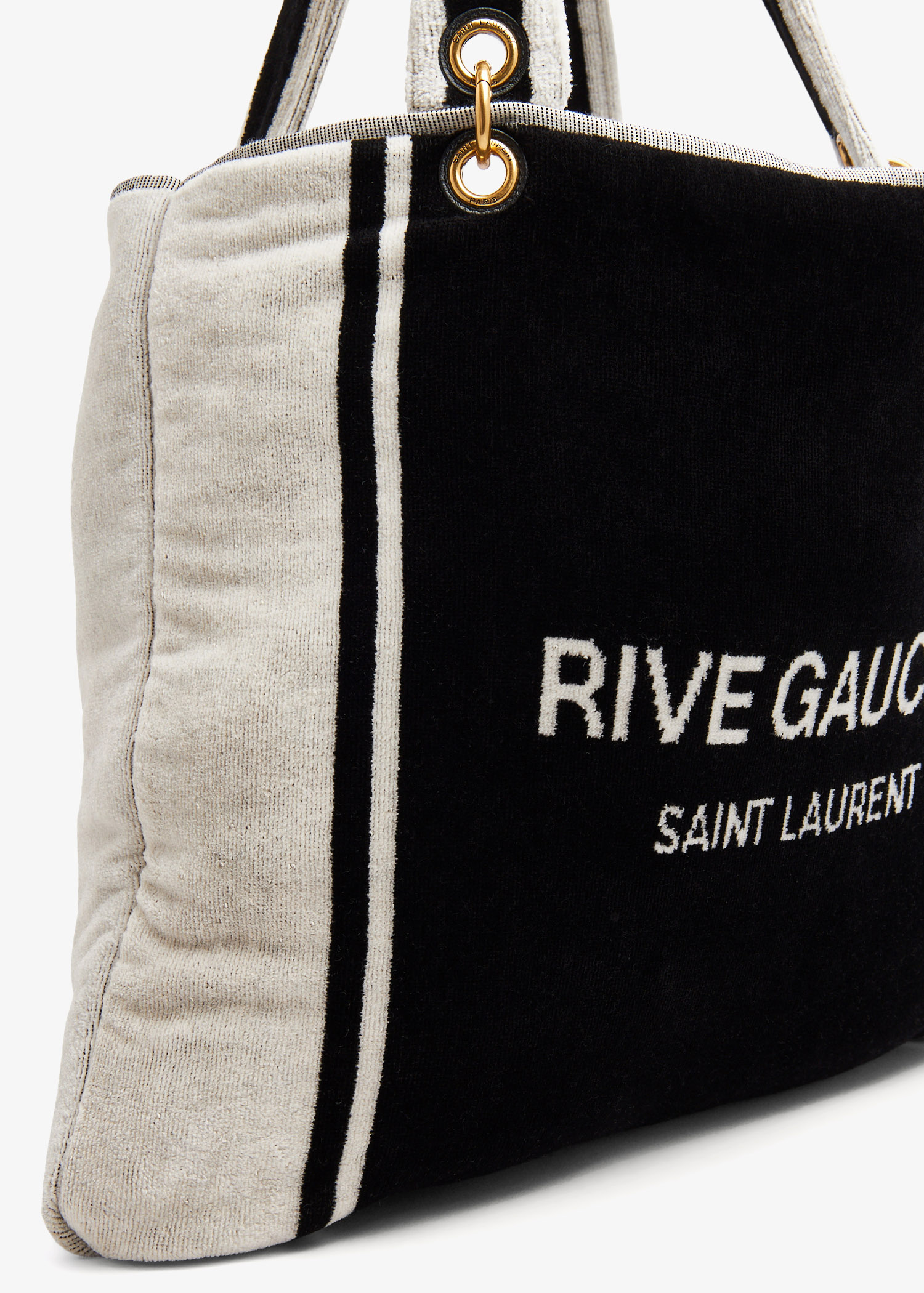 Saint Laurent Rive Gauche Towel Bag in Terry Cloth - Black - Women