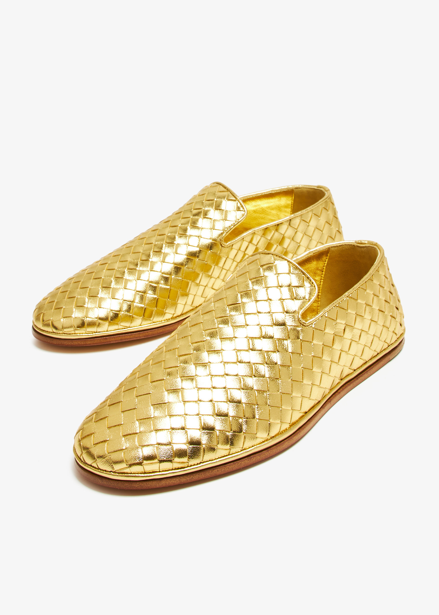 gold bottega shoes