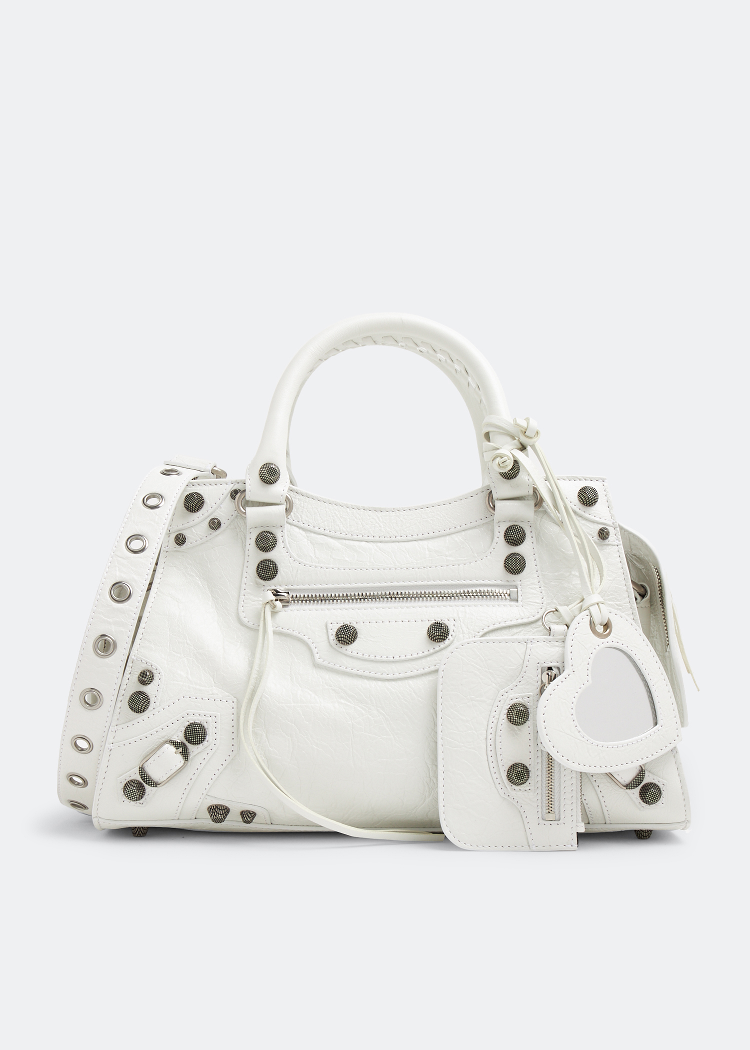 Women's Neo Cagole City Small Handbag Dirty Effect in Optic White