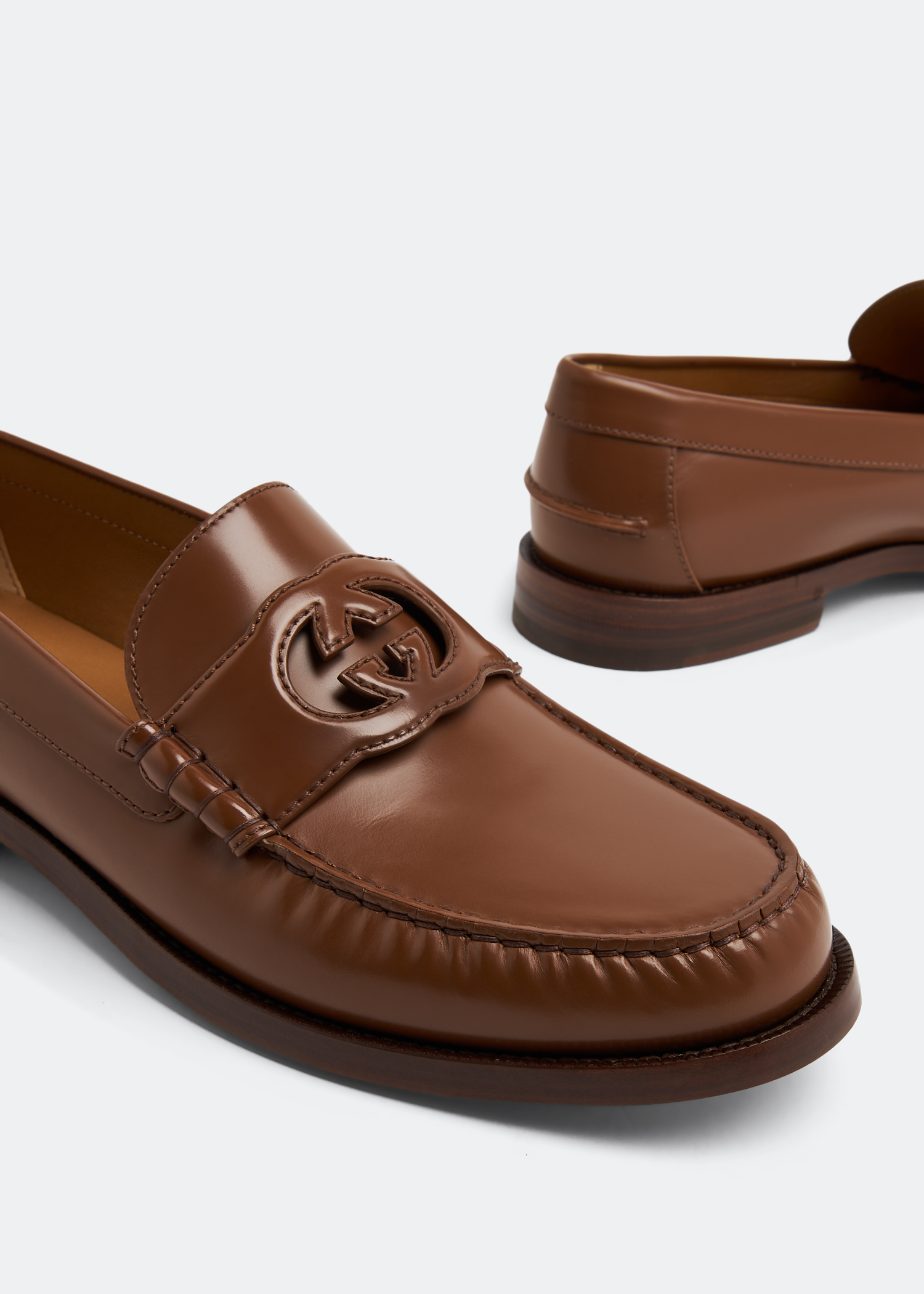 

Interlocking G loafers, Brown