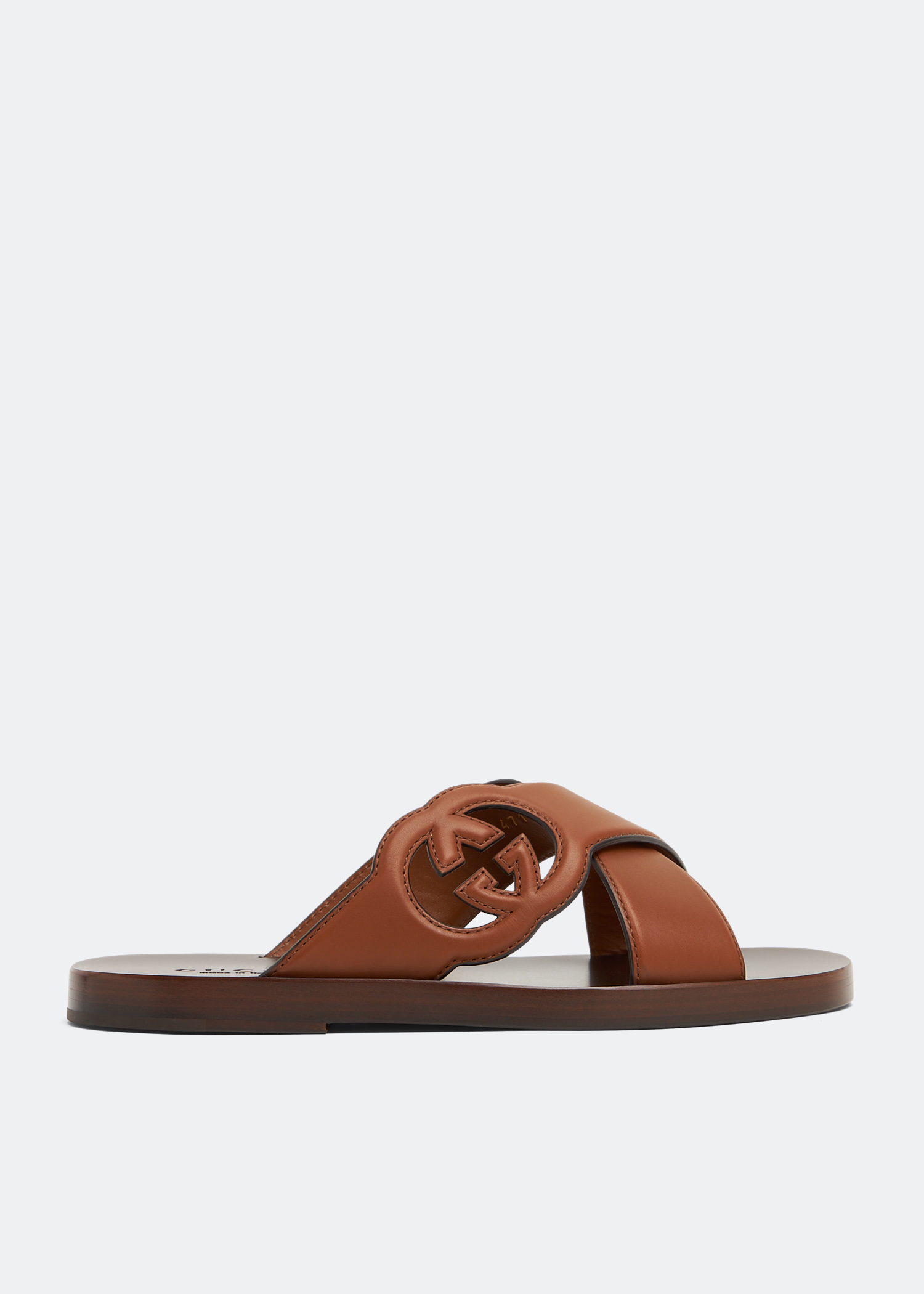 Gucci Interlocking G slide sandals for Men Brown in UAE Level