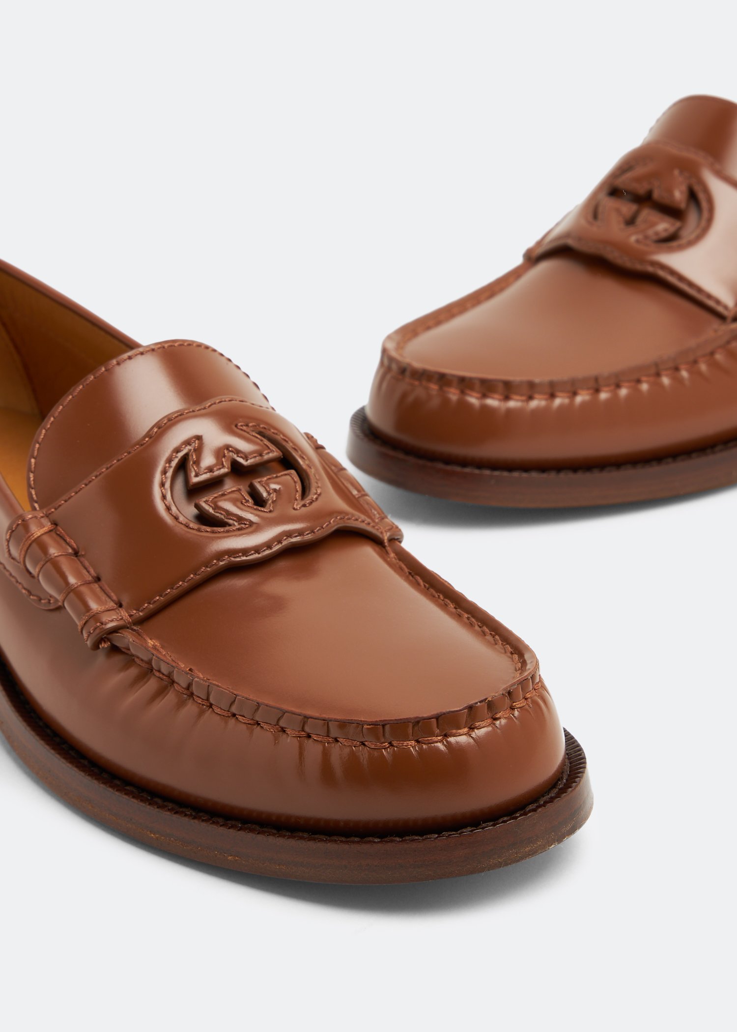 

Interlocking G loafers, Brown