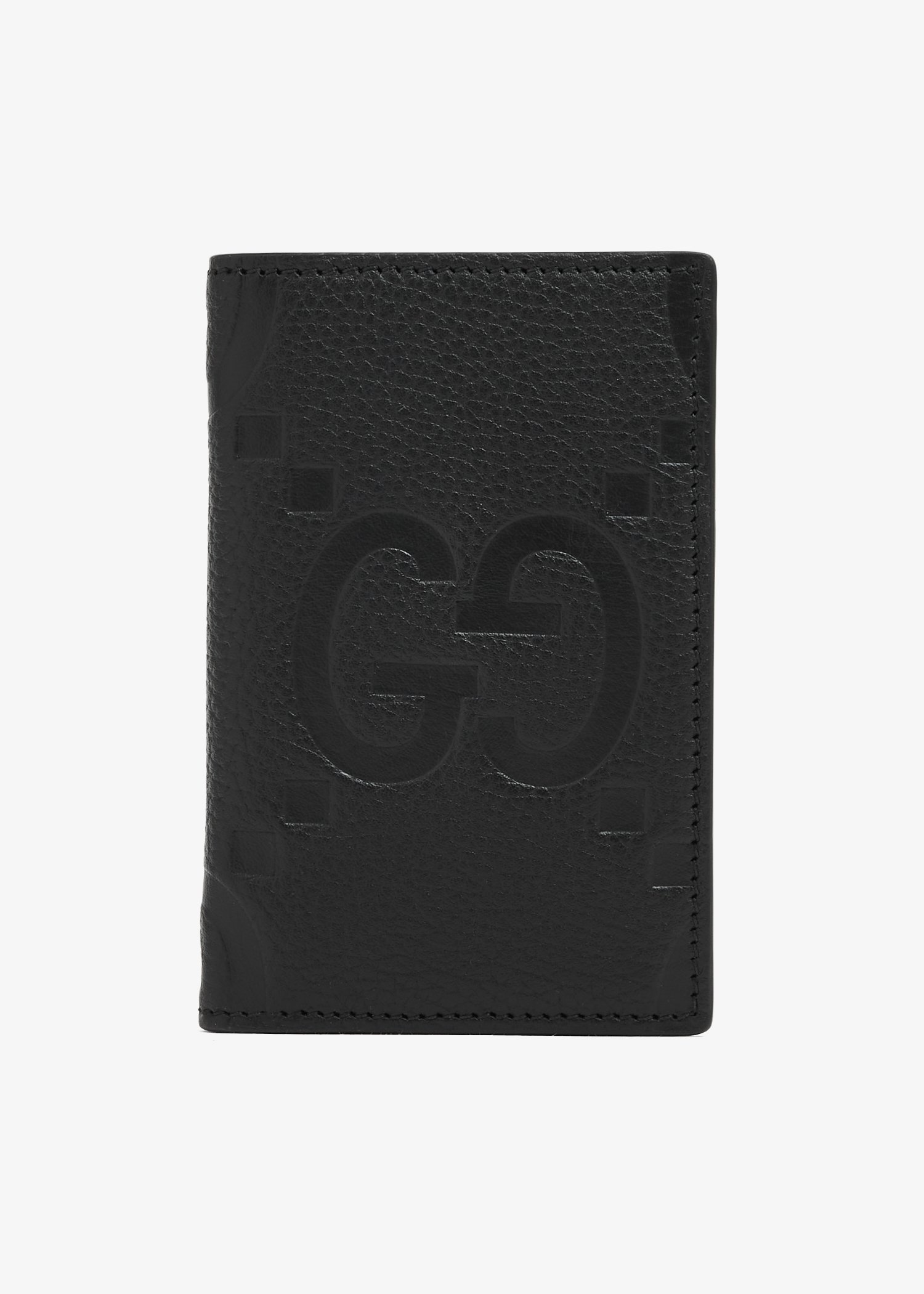 Jumbo GG money clip in black leather