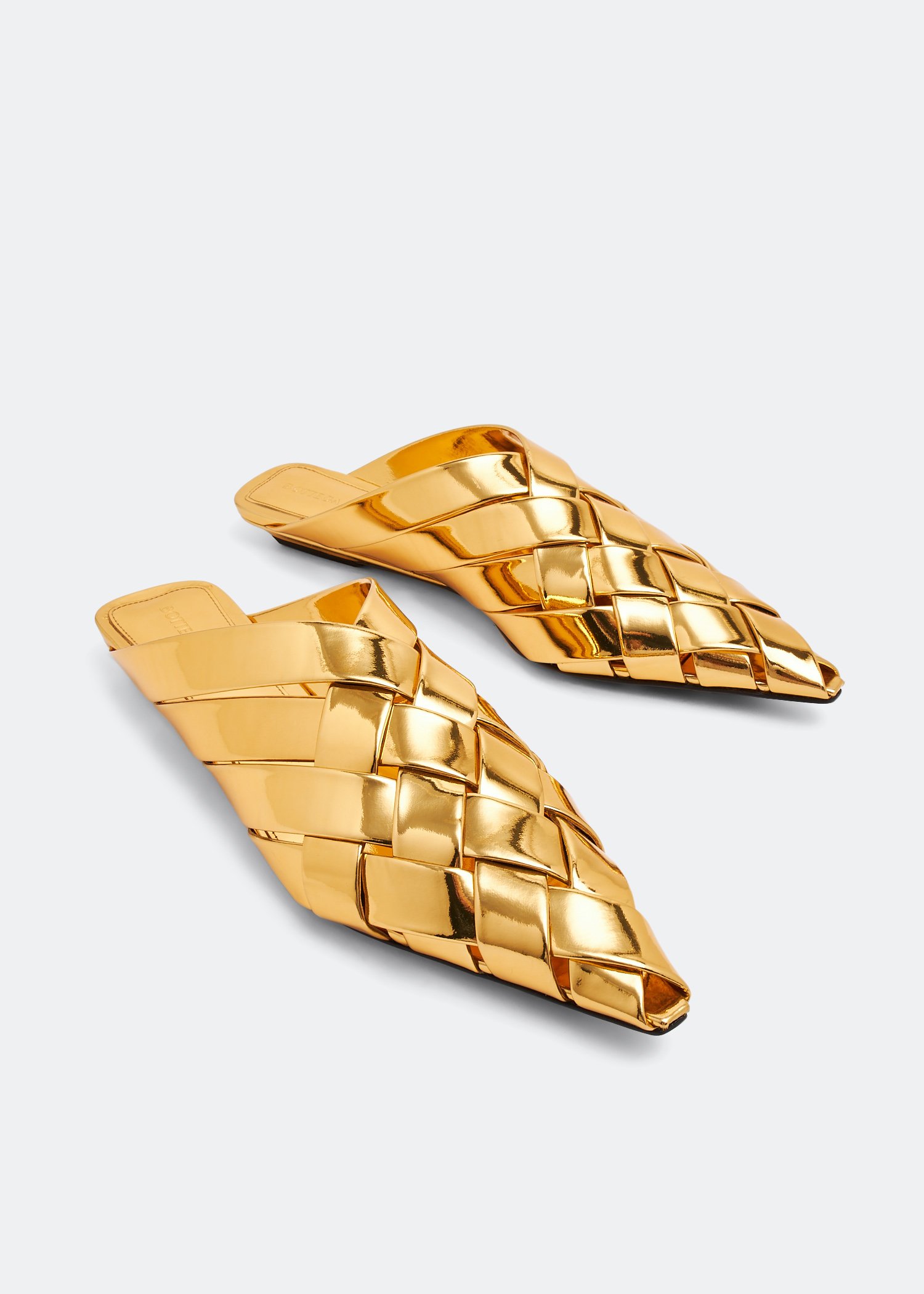 Bottega sales gold slippers